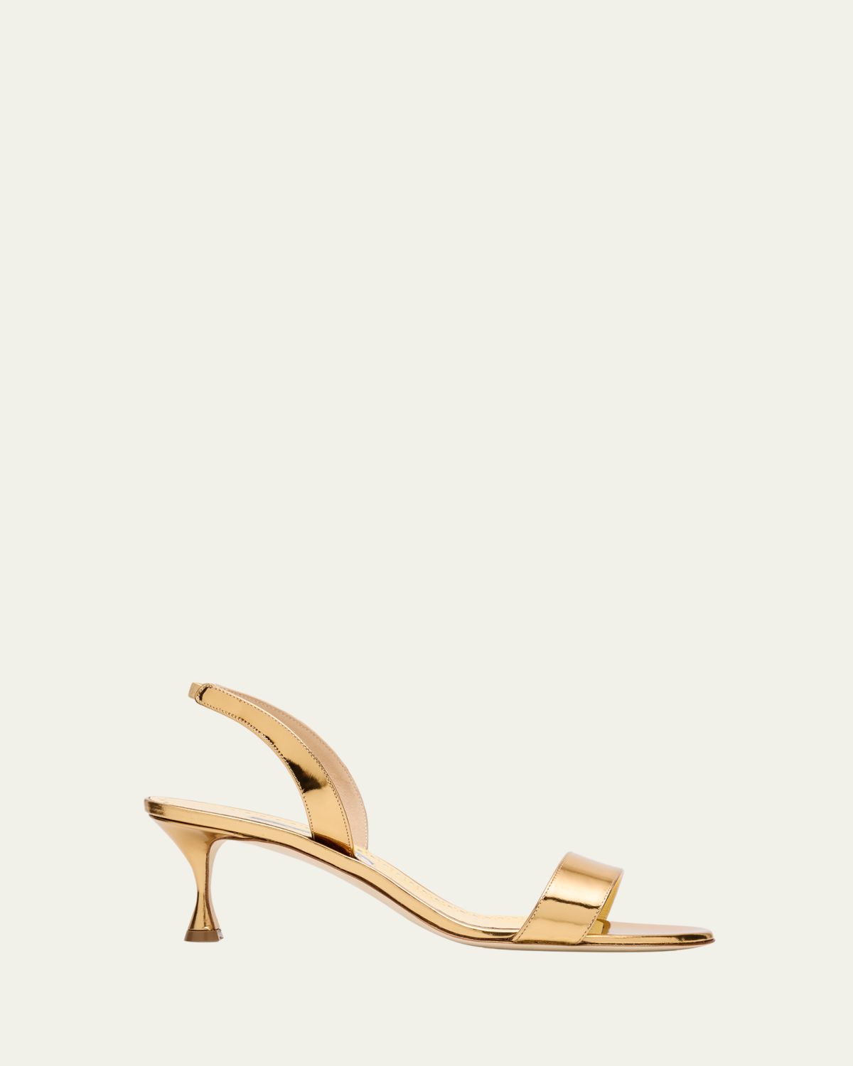 Manolo Blahnik 50mm Cupisanpla Metallic Leather Sandals