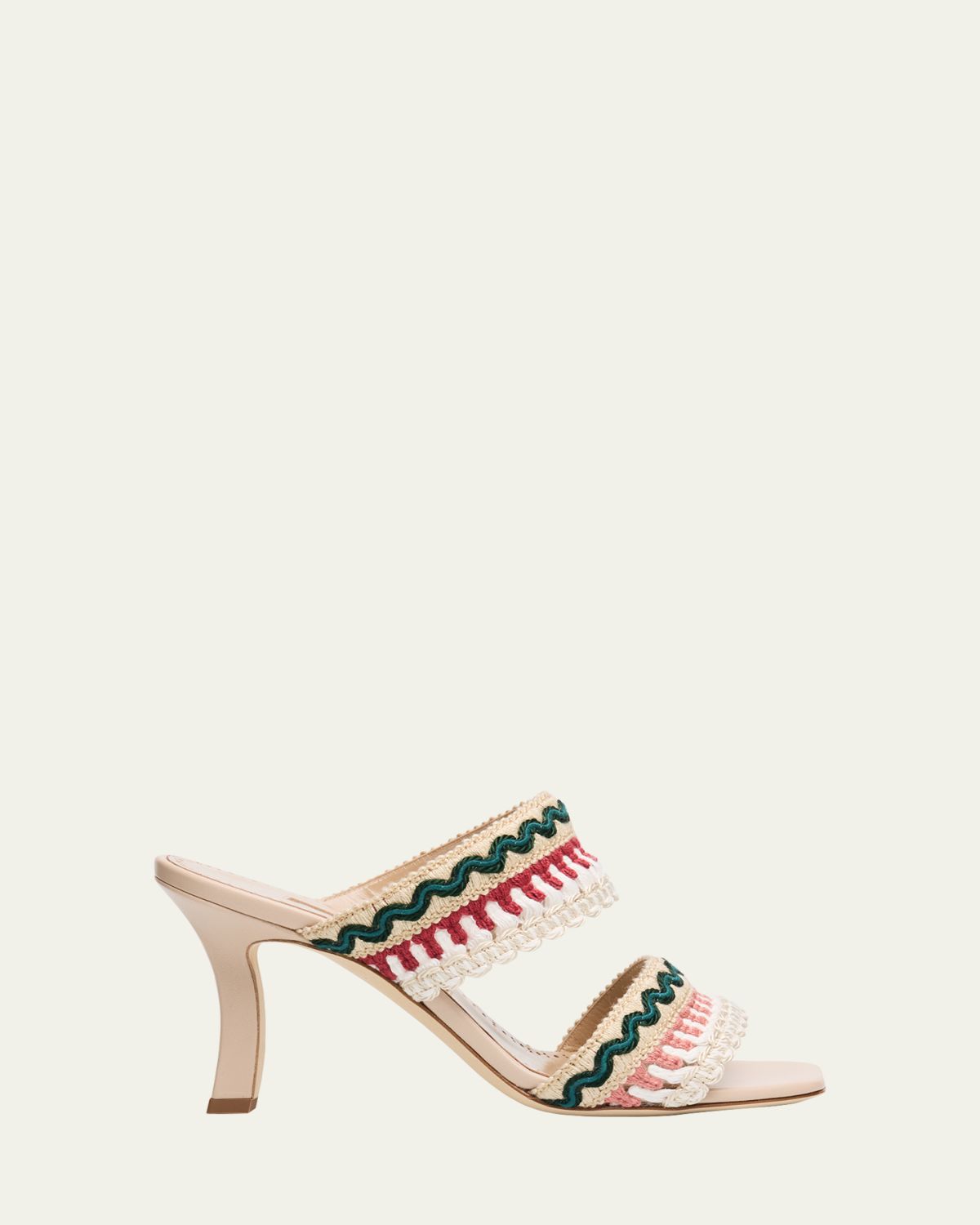 Manolo Blahnik 90mm Mabecomu Embroidered Mule Sandals