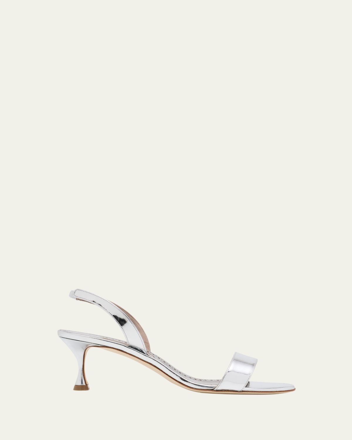 Manolo Blahnik 50mm Cupisanpla Metallic Leather Sandals