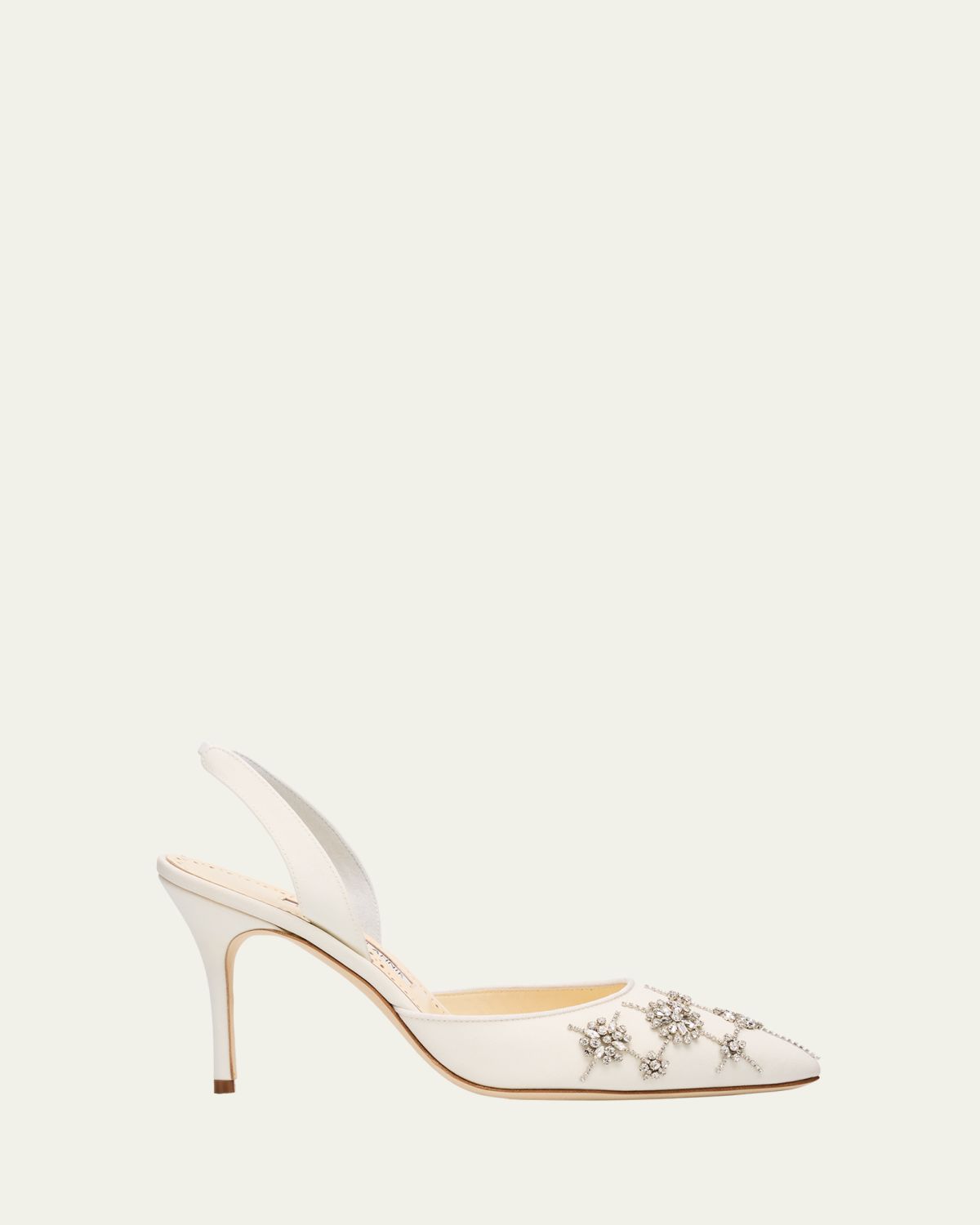 Manolo Blahnik 90mm Ralyne Embellished Satin Pumps