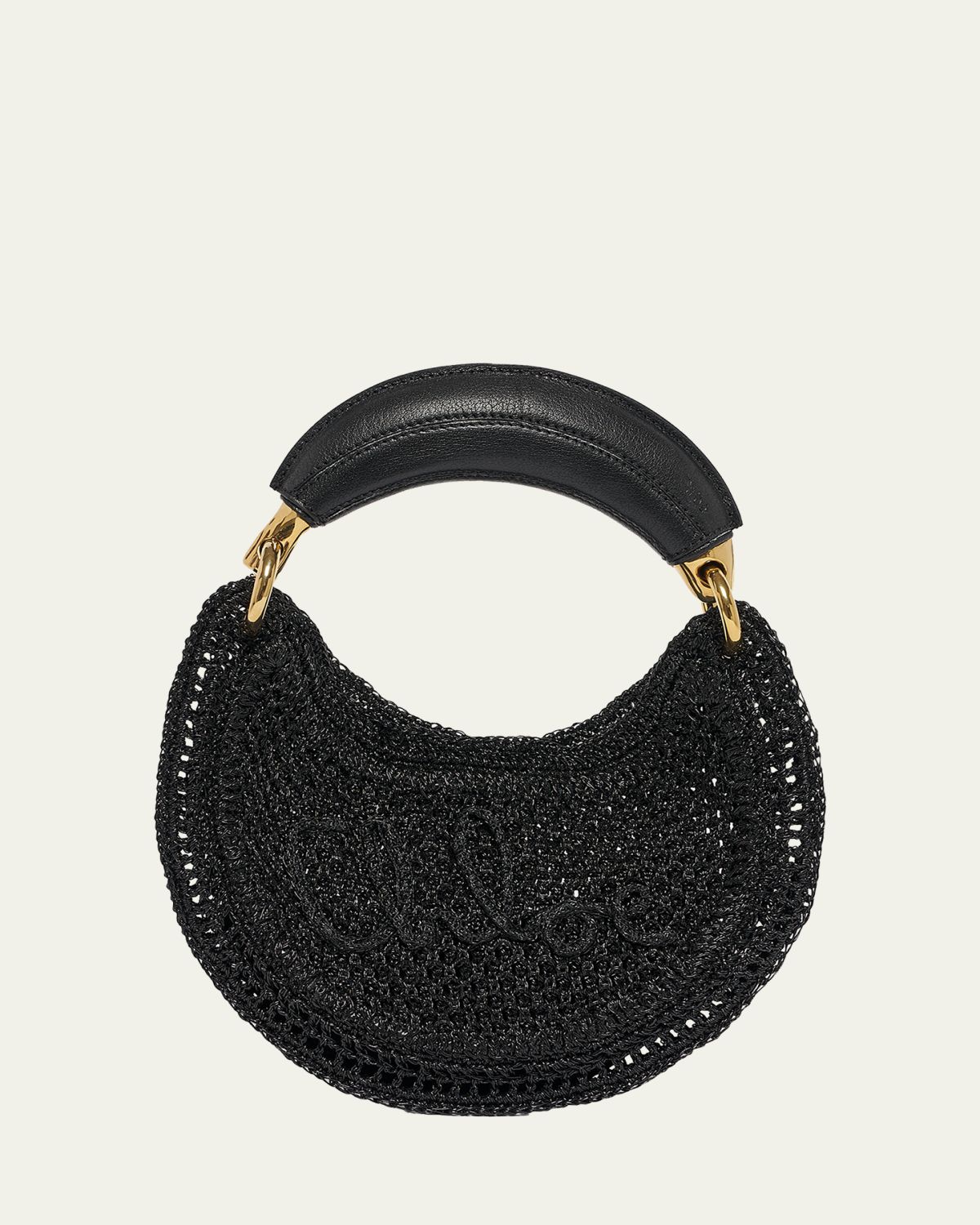 Chloe Summer Banana Mini Hobo Bag in Metallic Crochet | Thumbnail 6