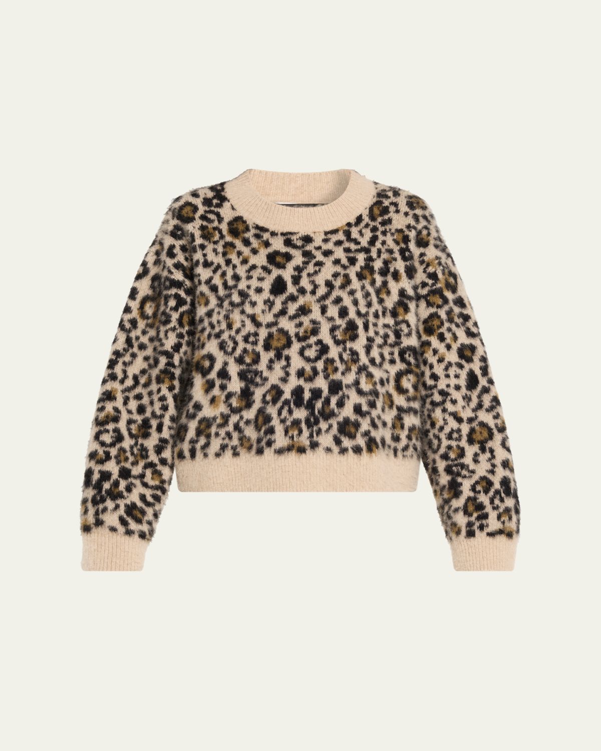 Nili Lotan Zamira Leopard Cashmere Crewneck Sweater