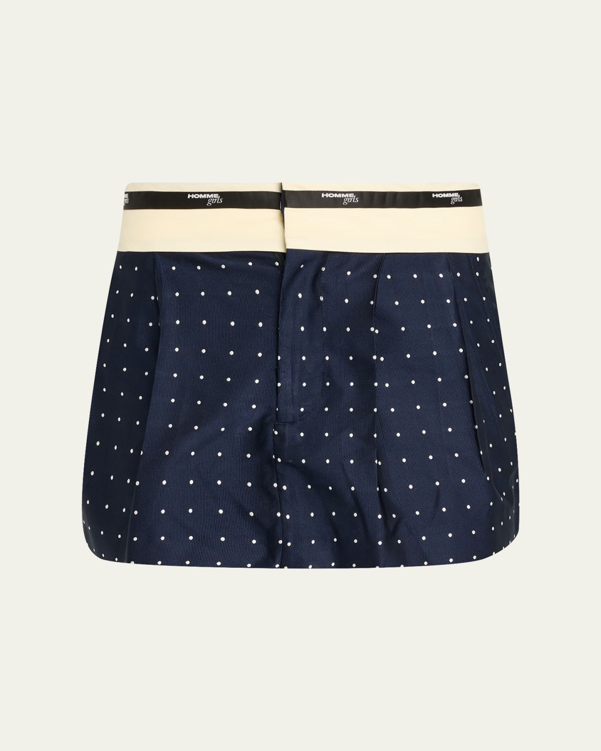 HOMMEGIRLS Flip Waist Polka-Dot Twill Micro Skirt