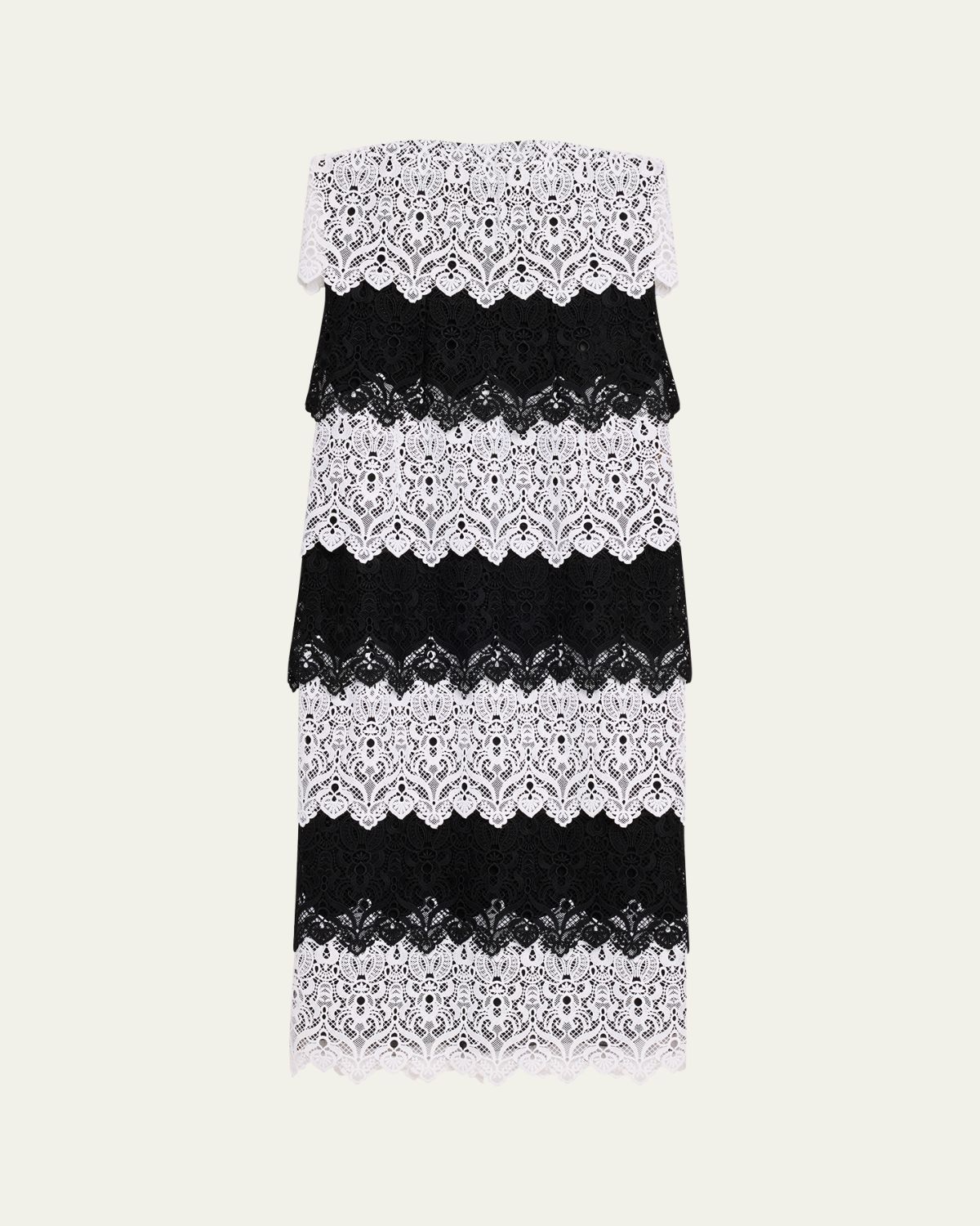 Carolina Herrera Lace-Trim Strapless Maxi Dress