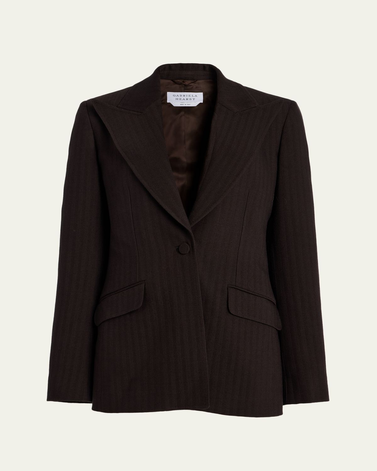 Gabriela Hearst Leiva Herringbone Single-Breasted Blazer