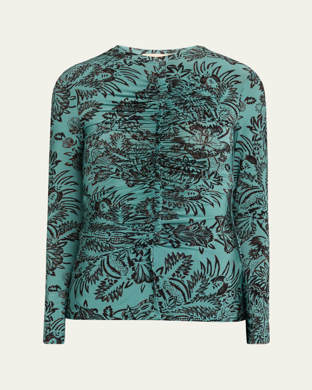 Ulla Johnson Asha Floral-Print Ruched Long-Sleeve T-Shirt | Thumbnail 9 Ulla Johnson Asha Floral-Print Ruched Long-Sleeve T-Shirt | Thumbnail 9