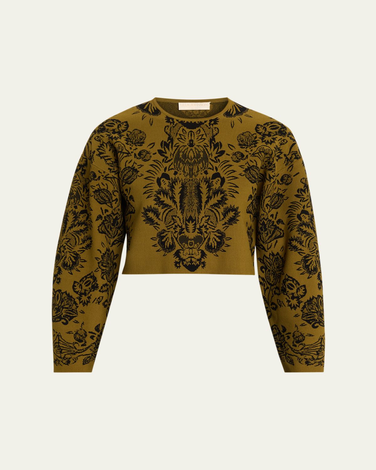 Ulla Johnson Elisa Jacquard Knit Crop Sweater