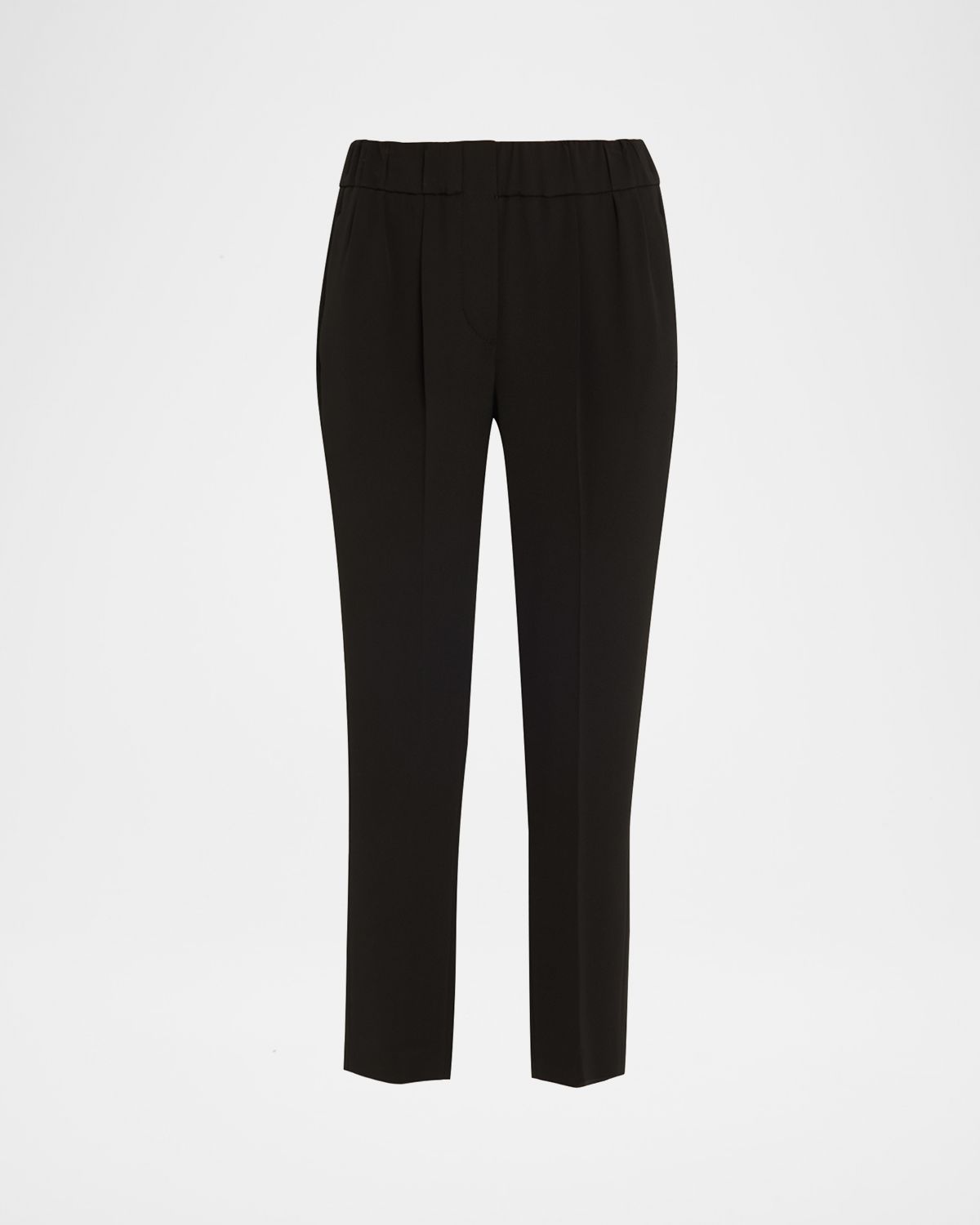 Brunello Cucinelli Crepe Cady Slim-Leg Ankle Pull-On Pants