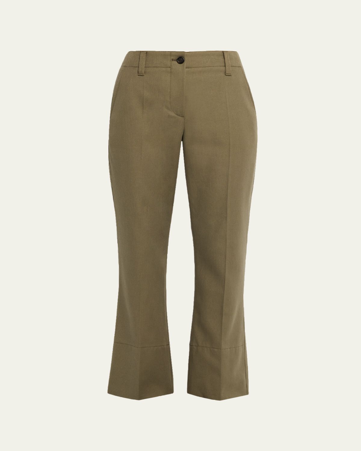 Brunello Cucinelli Linen Twill Kickflare Cigarette Pants