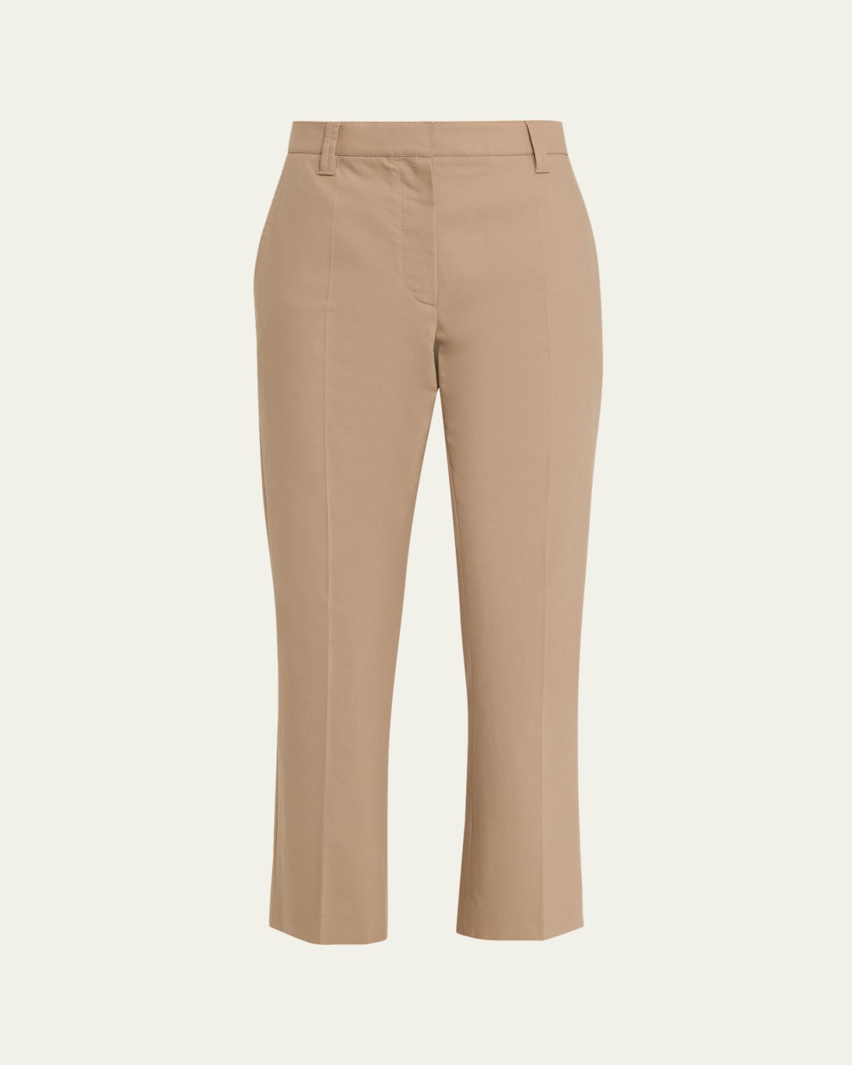 Brunello Cucinelli Stretch Cotton Gabardine Crop Cigarette Pants