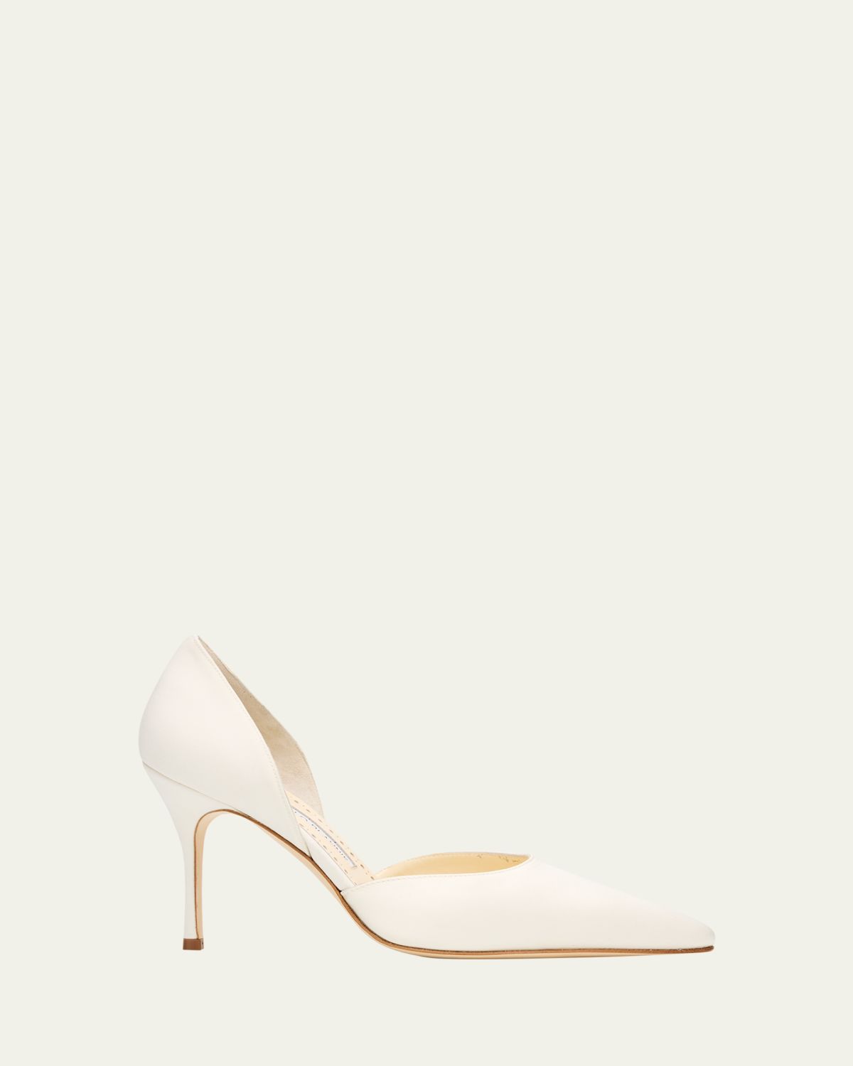 Manolo Blahnik 90mm Taylerbinu Satin Pointed-Toe Pumps