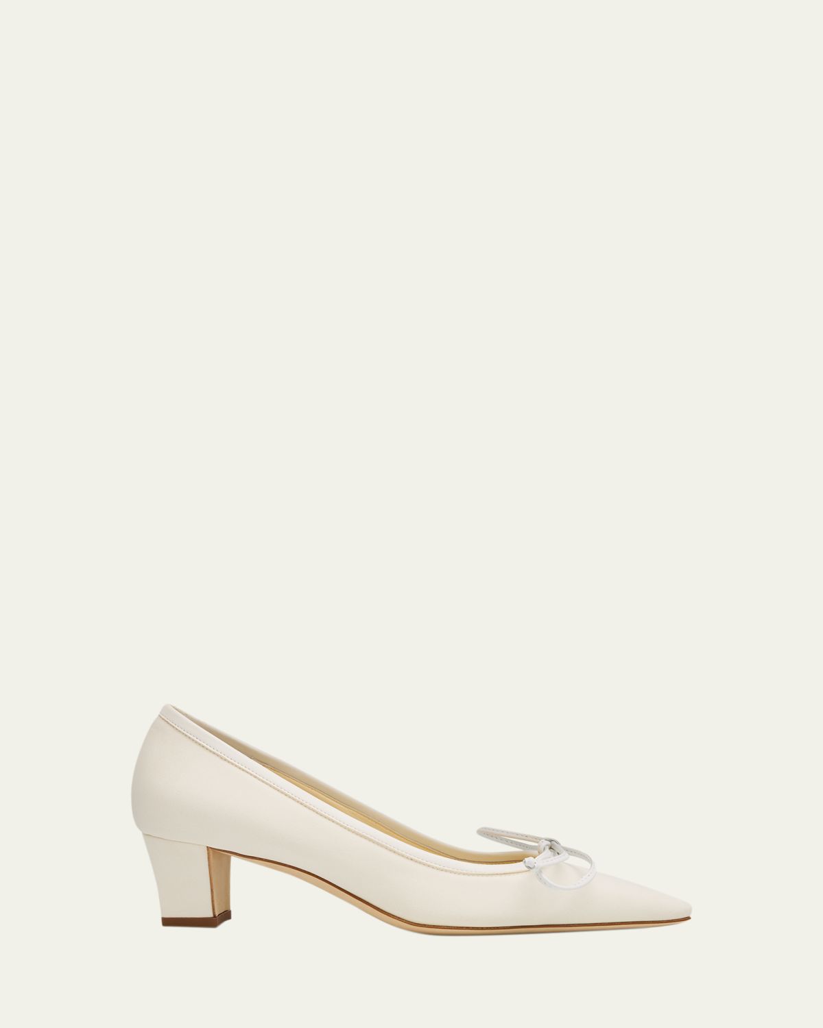 Manolo Blahnik 45mm Martebal Satin Ballerina Pumps
