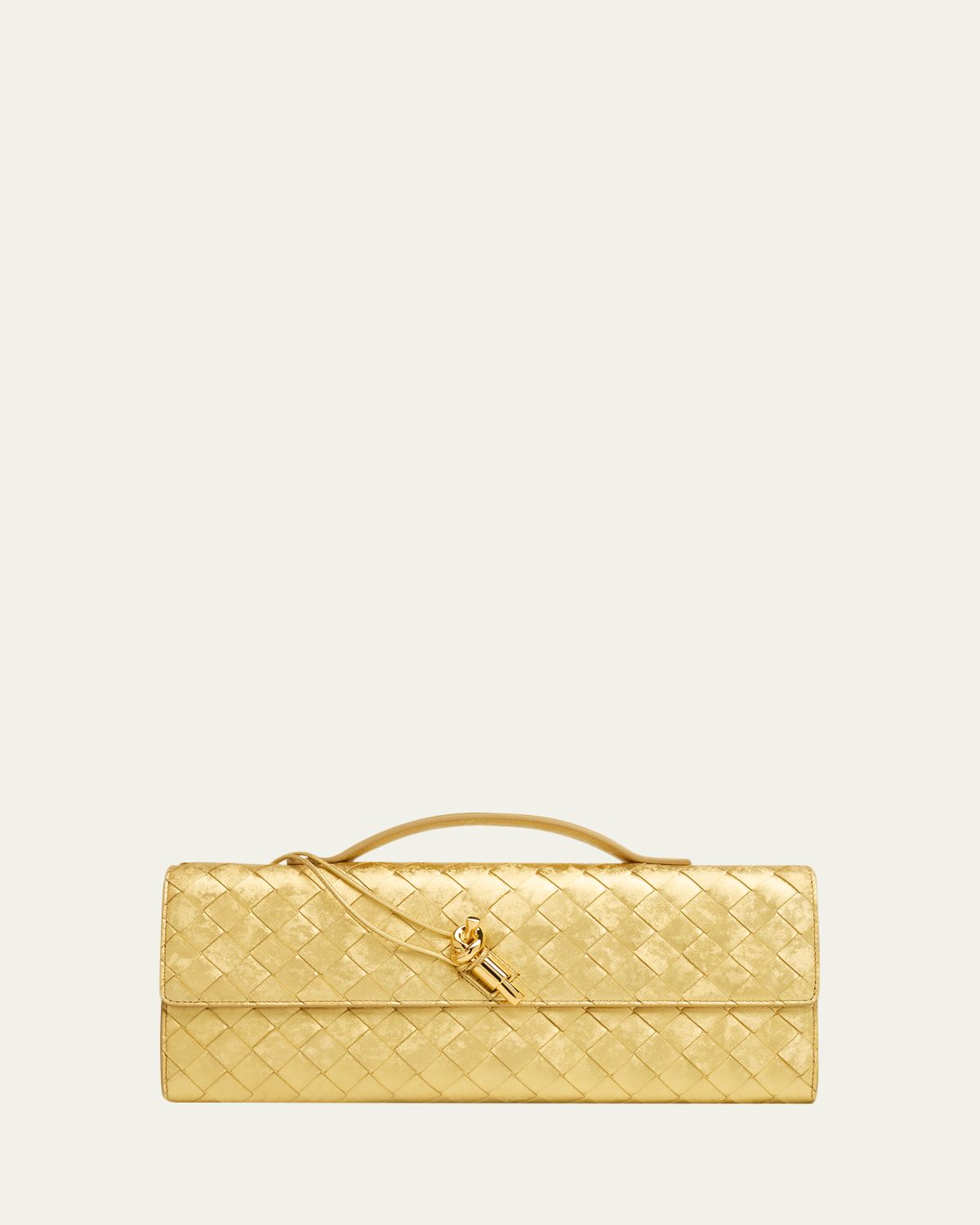 Bottega Veneta Andiamo Laminated Leather Clutch Bag