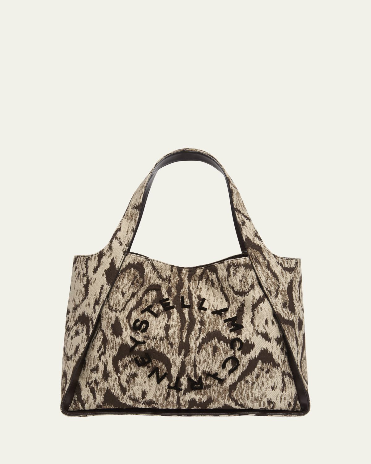 Stella McCartney Cloud Leopard Jacquard Logo Tote Bag