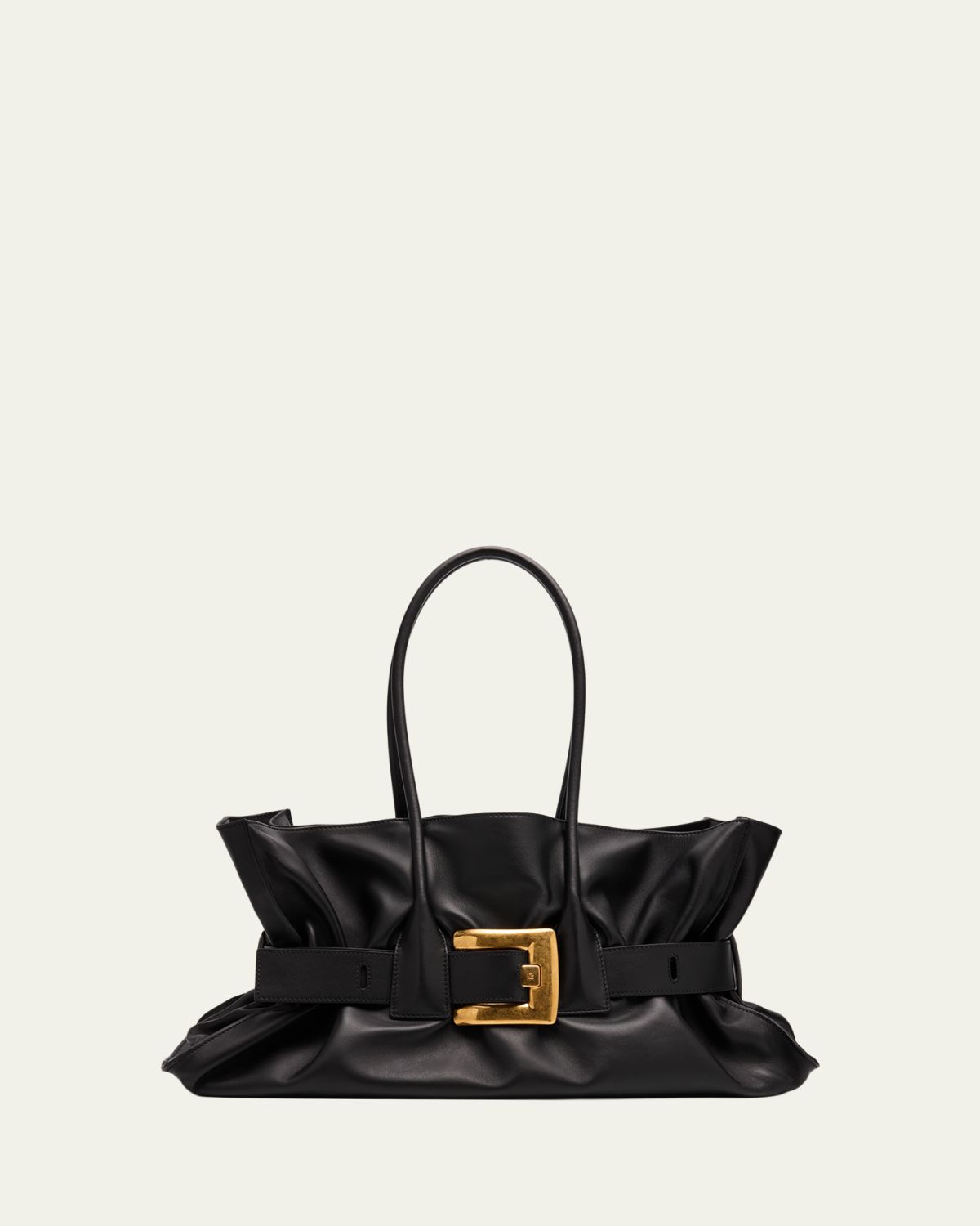 Balmain Anthem Large Belted Tote Bag in Leather