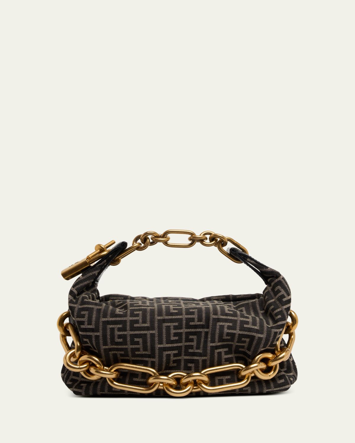 Balmain Sync Mini Top-Handle Bag in Monogram Jacquard