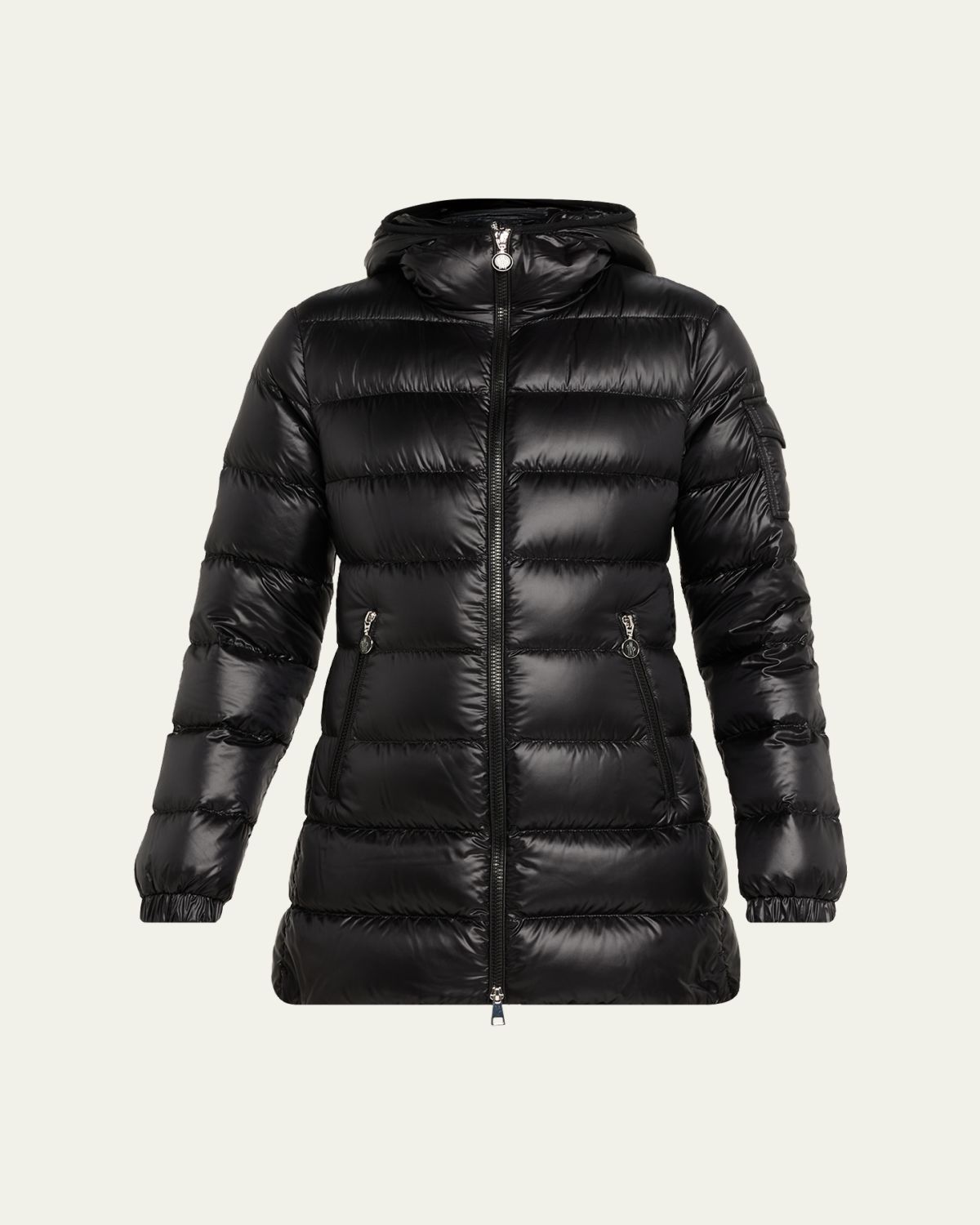 Moncler Glements Hooded Mid-Length Down Jacket