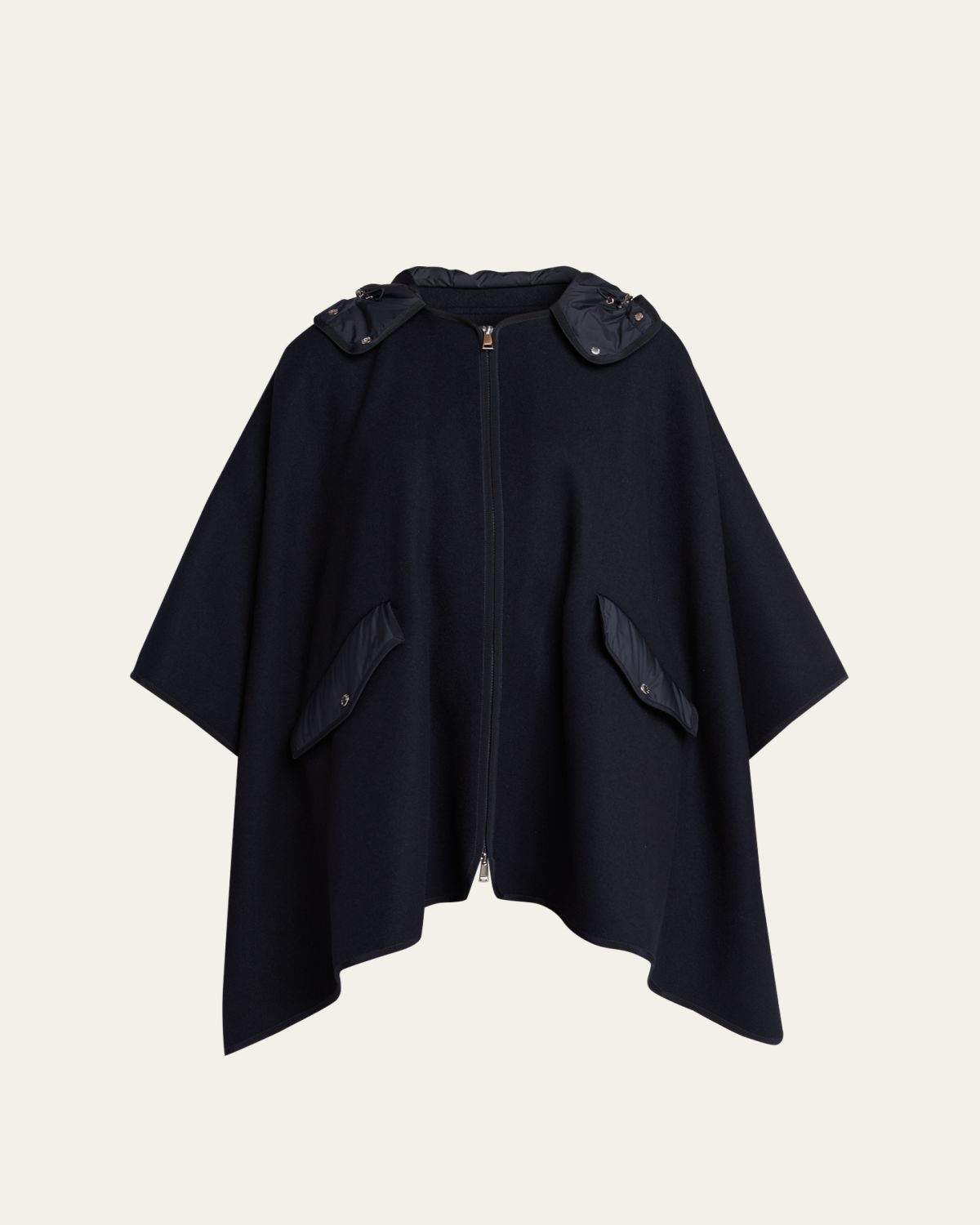 Moncler Hooded Zip-Front Cape