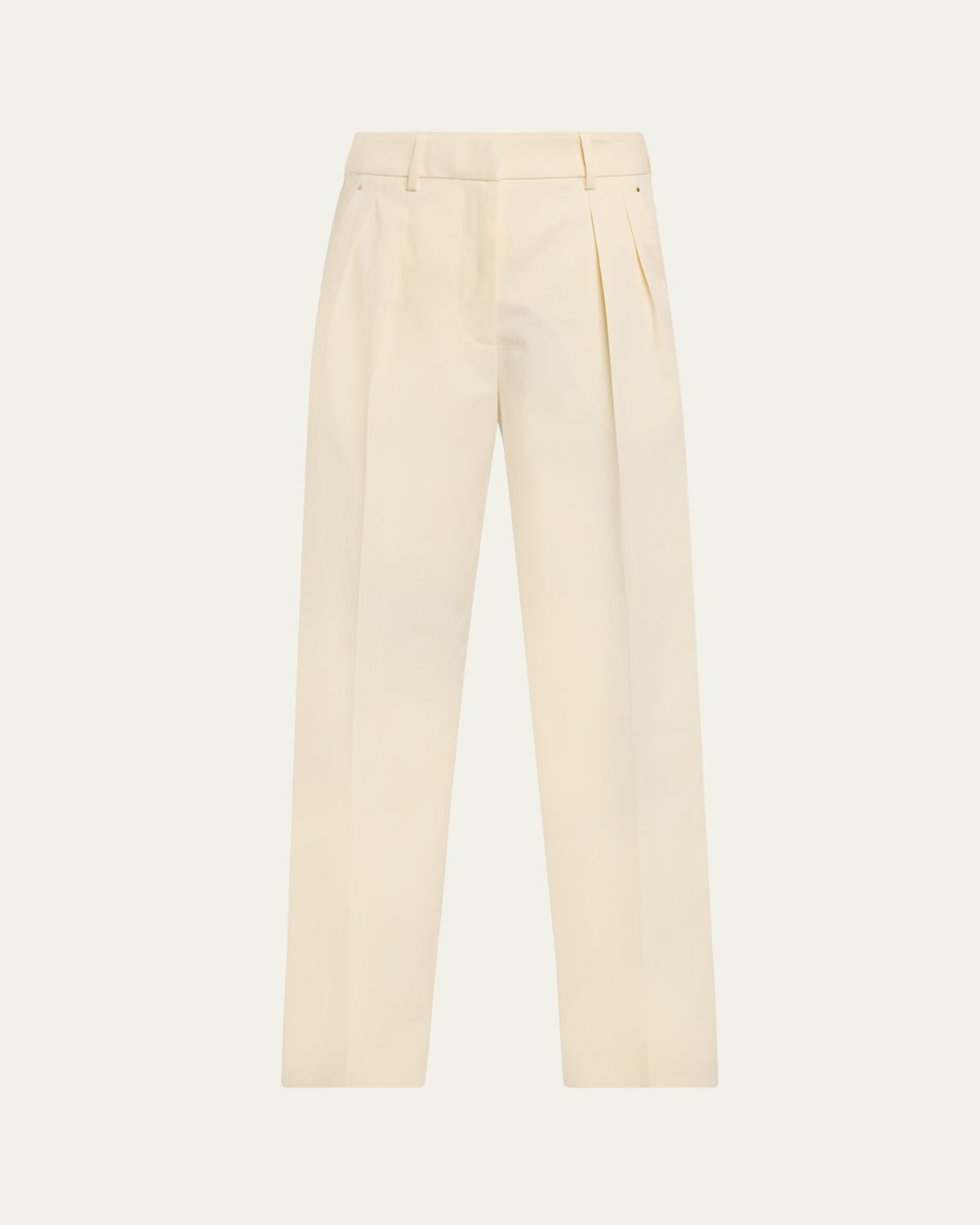 Moncler Pleated Wide-Leg Cropped Trousers