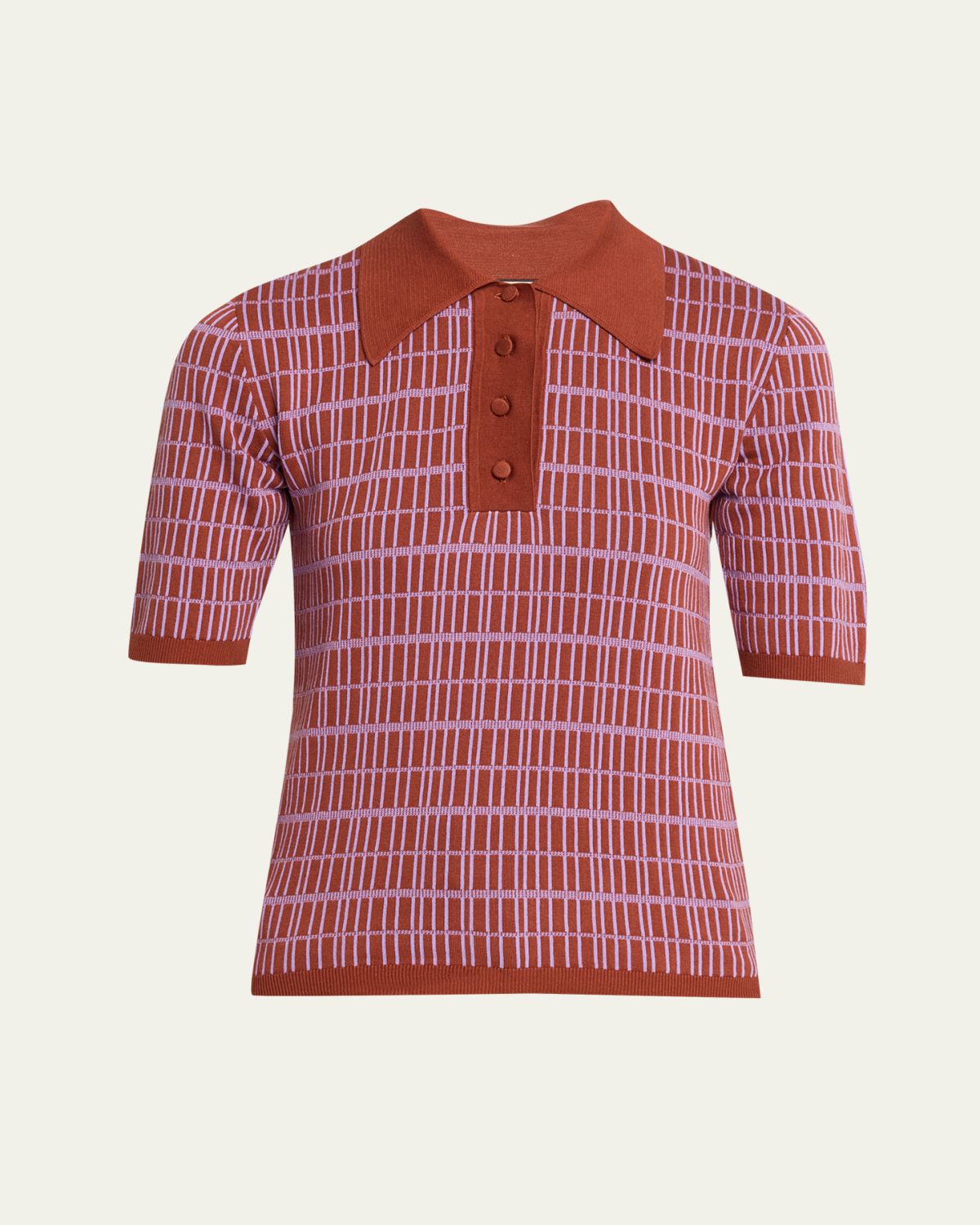 Plan C Check Short-Sleeve Polo Shirt