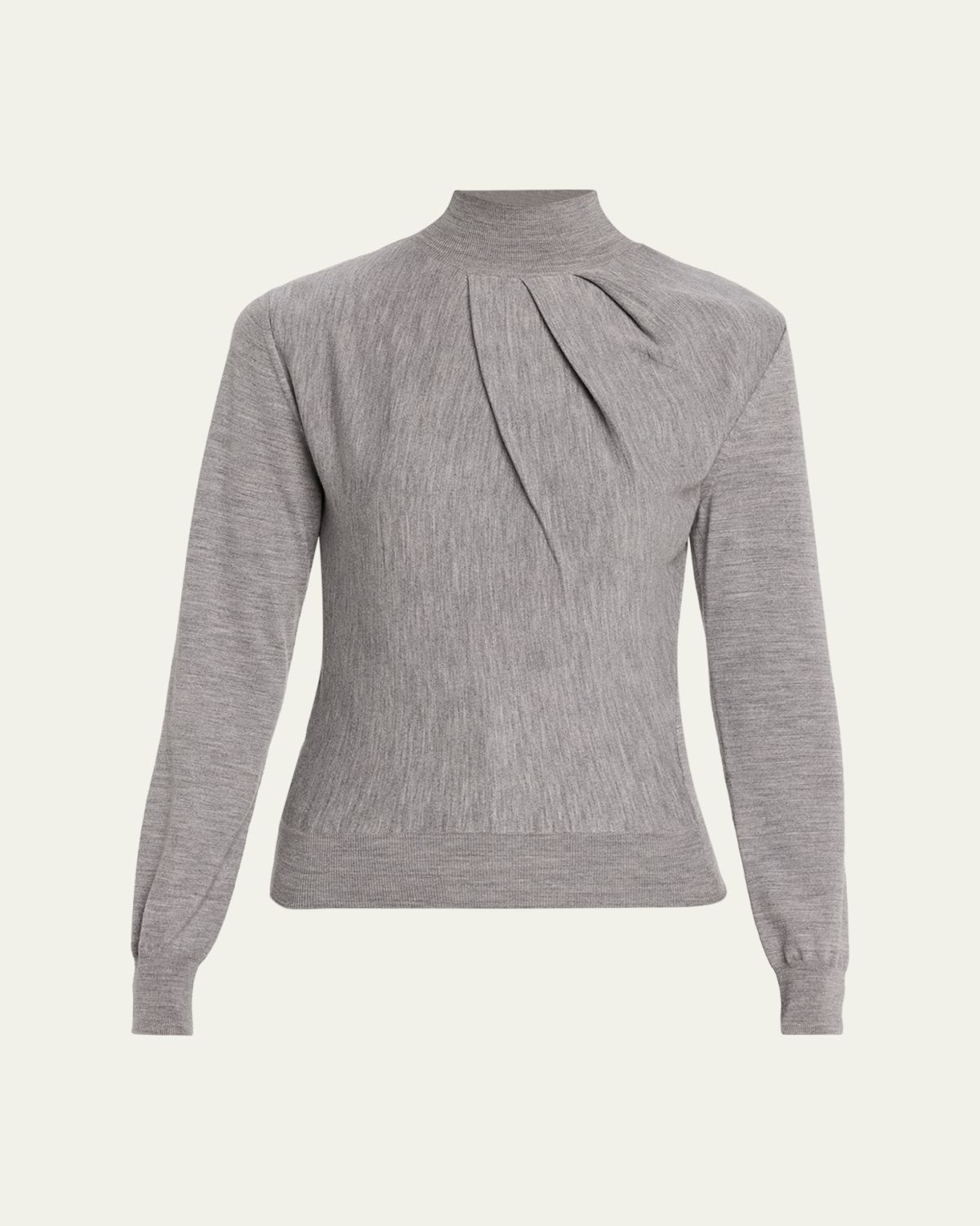 Givenchy Draped Mock-Neck Wool Sweater