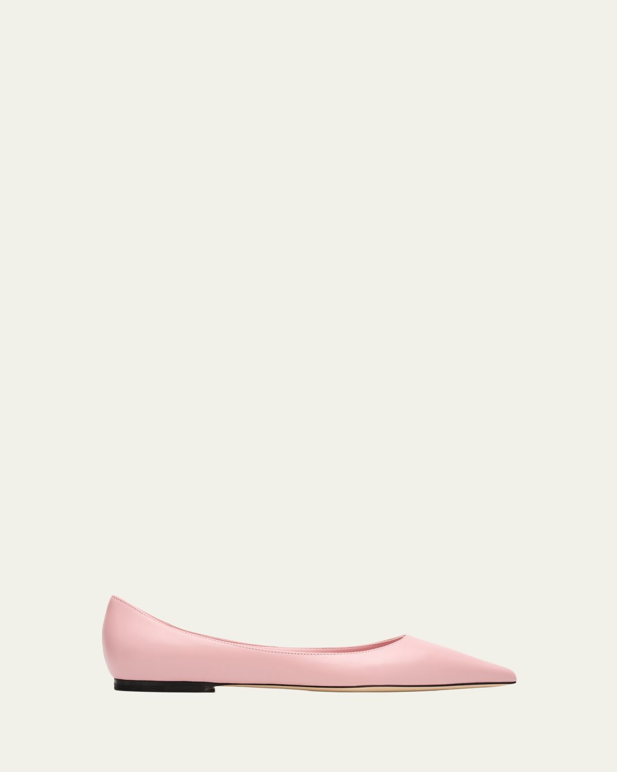 Jimmy Choo Love Leather Pointed-Toe Flats