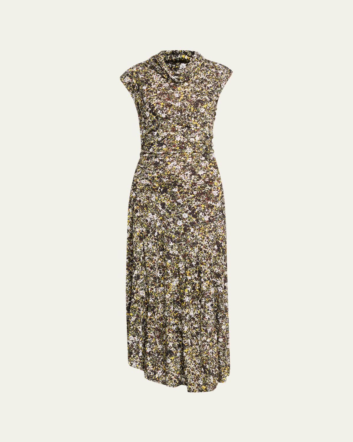 Proenza Schouler Tamara Printed Cowl-Neck Dress