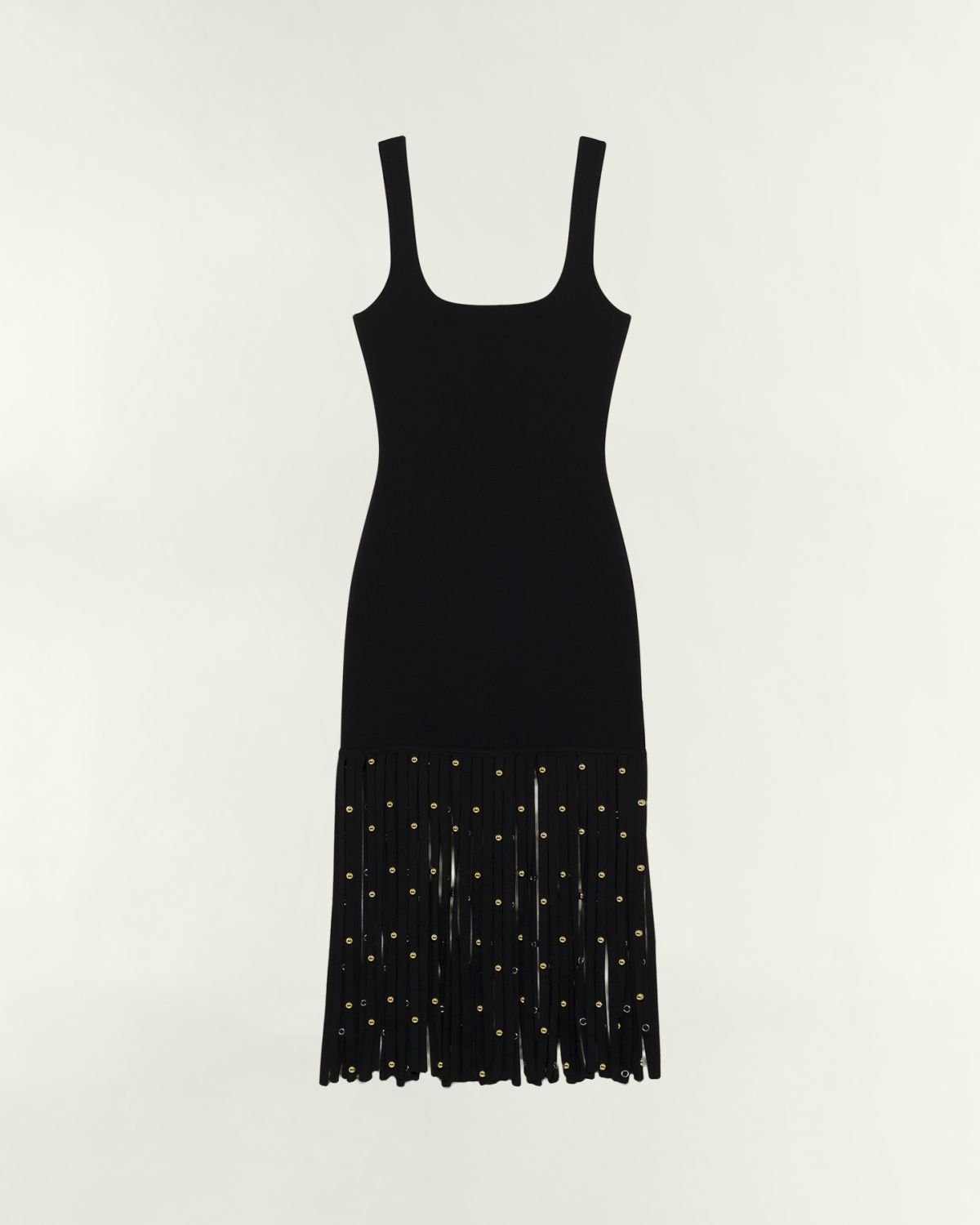 SIMKHAI Romelia Fringe Knit Midi Dress