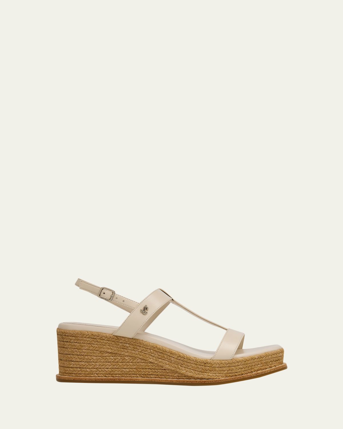 Jimmy Choo Theia 60 Leather Espadrille Wedge Sandals