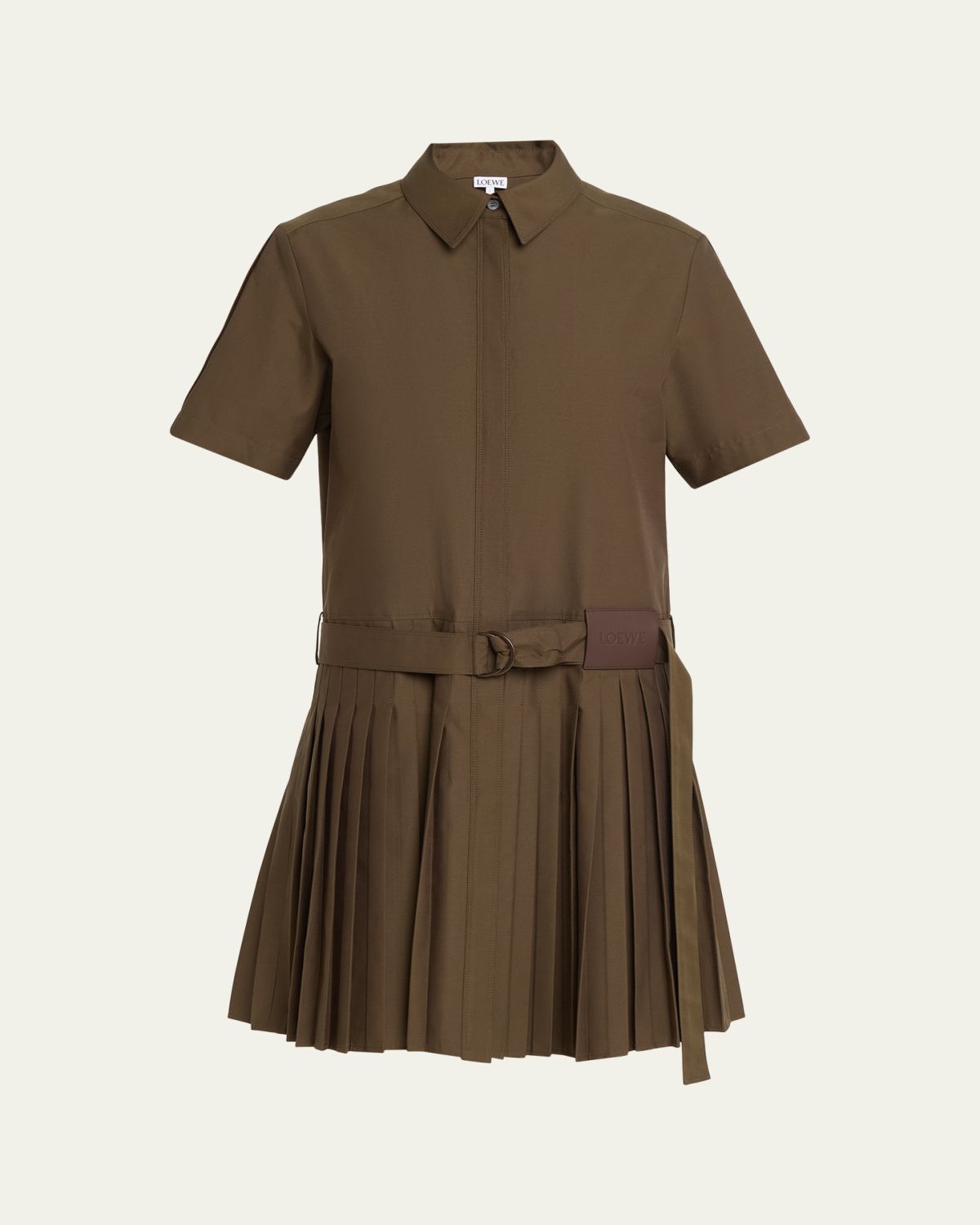 Loewe Belted Pleated Mini Shirtdress