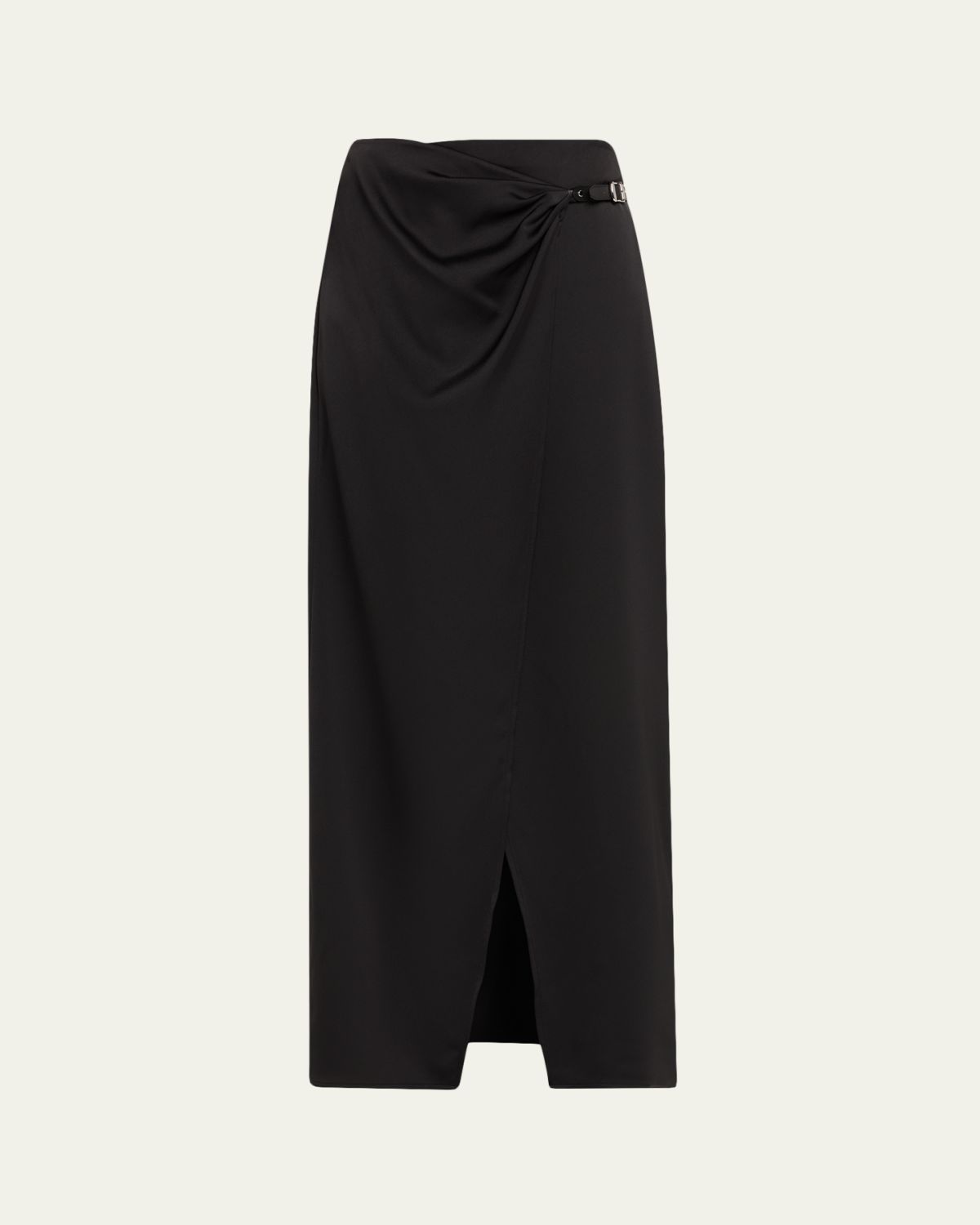 L 'Agence Emmarie Satin Buckle Maxi Skirt