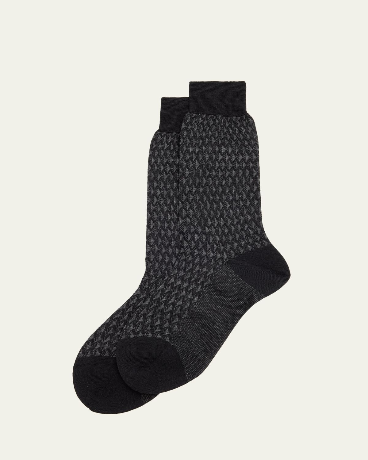 Bresciani Men's Cotton-tretch Geometric Mid-Calf ocks