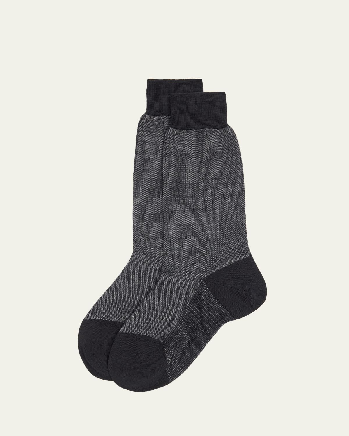 Bresciani Men's Cotton Oxford Weave Mid-Calf ocks