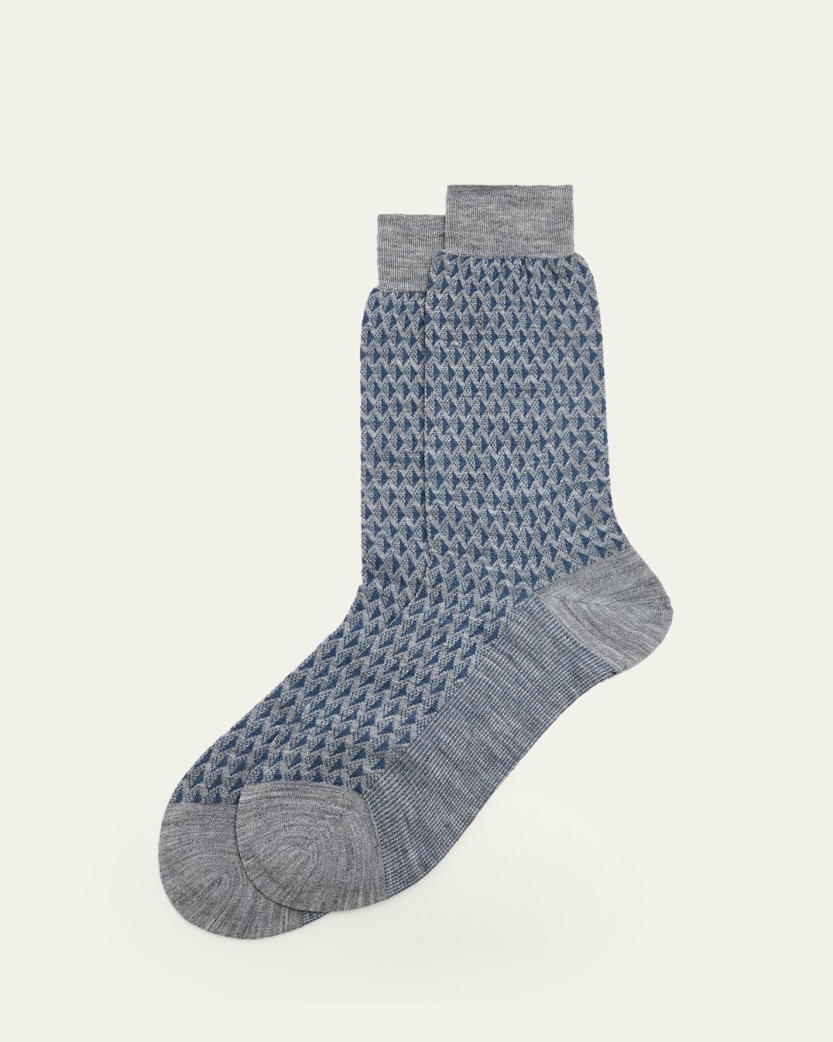 Bresciani en's Cotton-Stretch Geometric id-Calf Socks