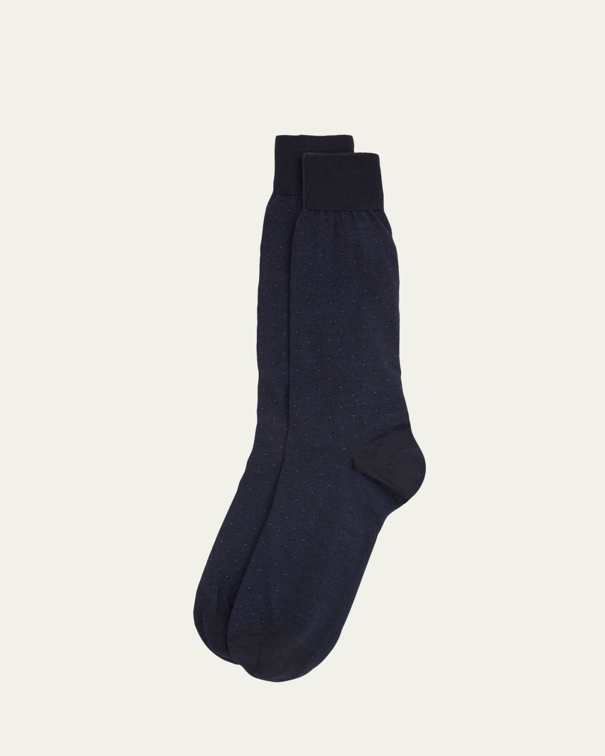 Bresciani Men's Cotton Pindot Mid-Calf Socks