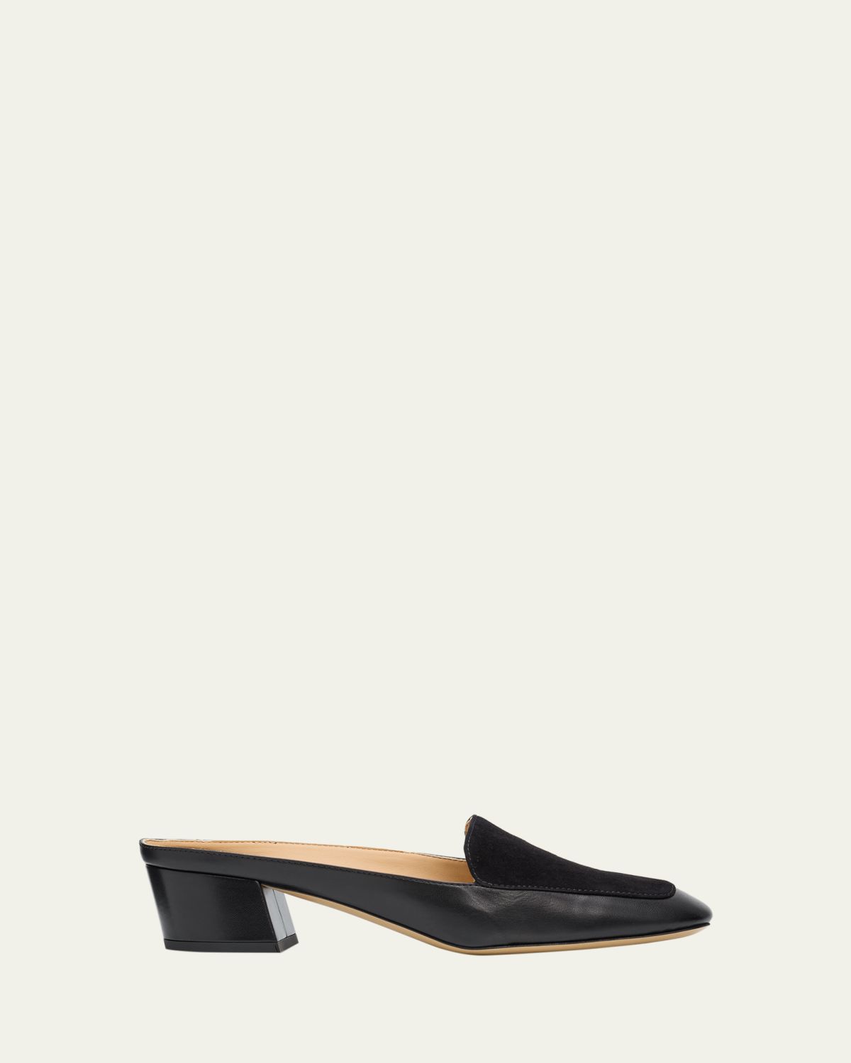 Gabriela Hearst Alena Mixed Leather Block-Heel Mules