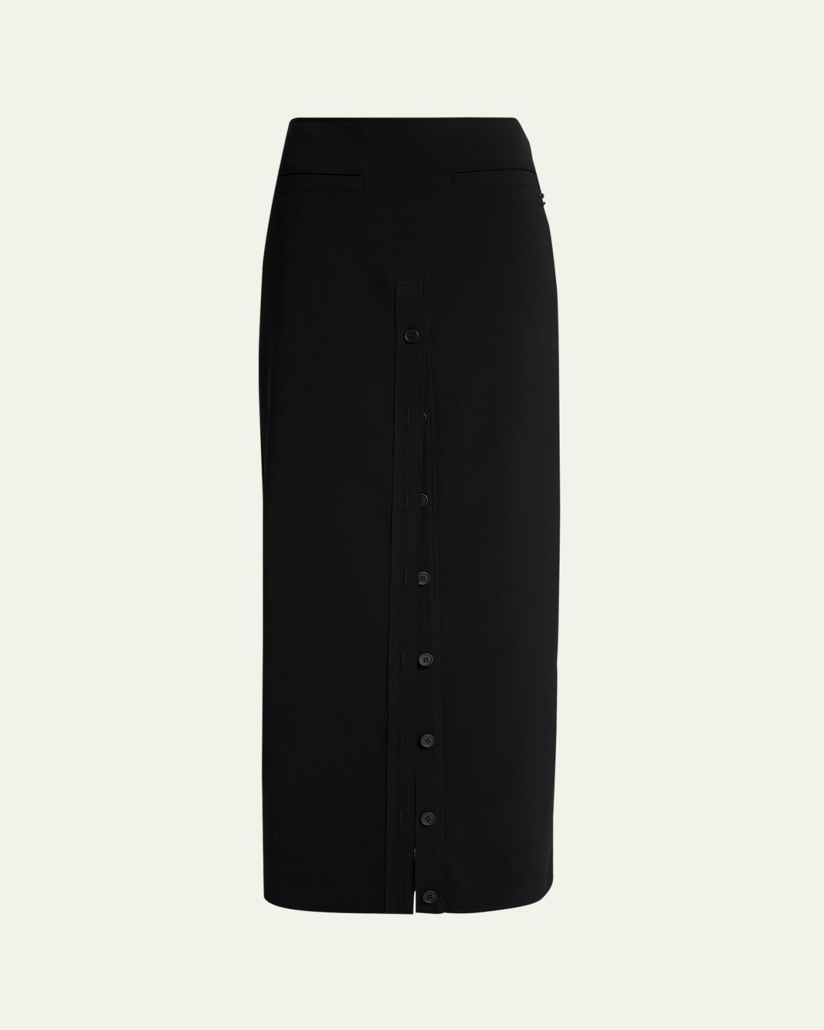 Courreges Button-Front Crepe Maxi Skirt