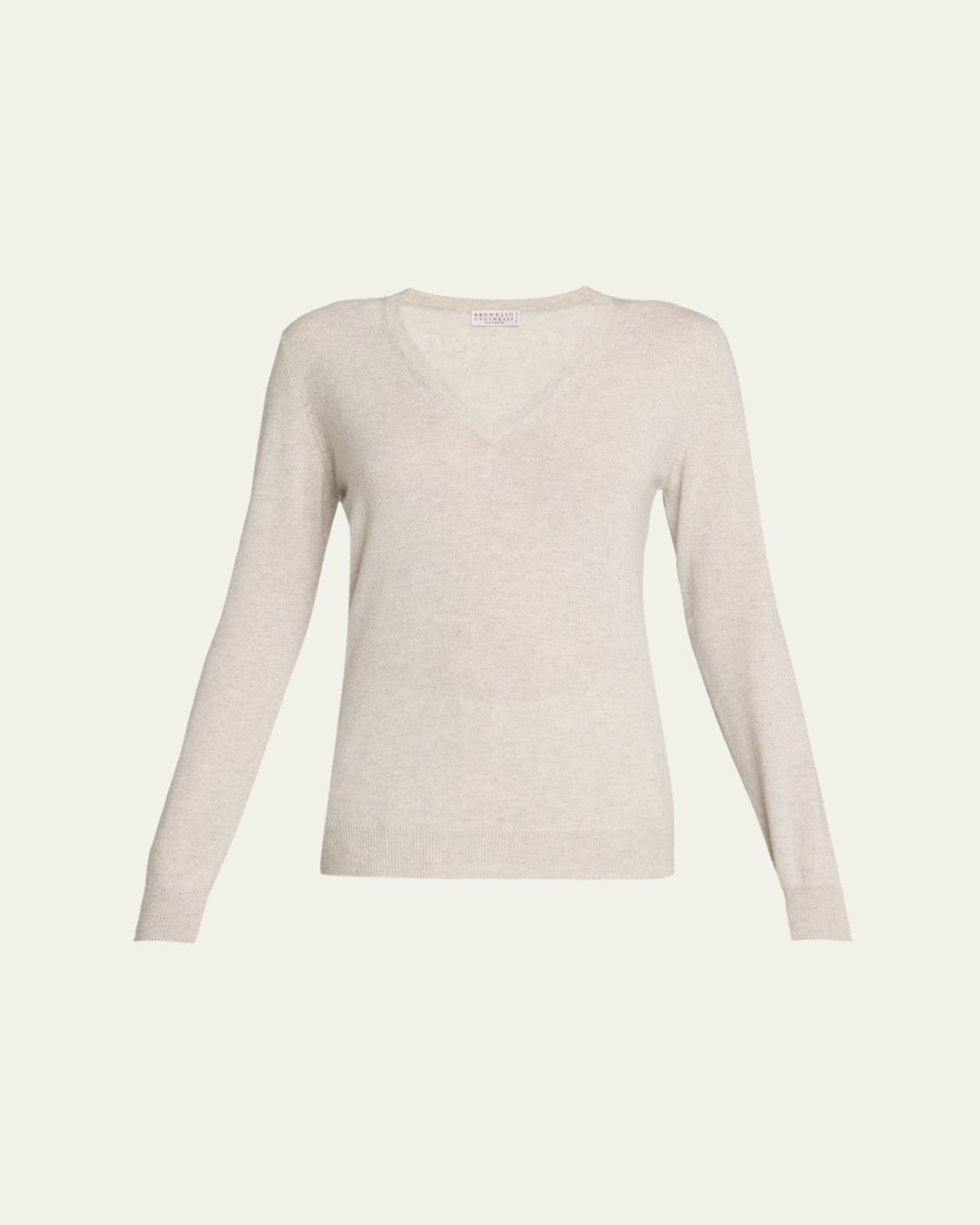 Brunello Cucinelli Monili-Trim V-Neck Cashmere Sweater