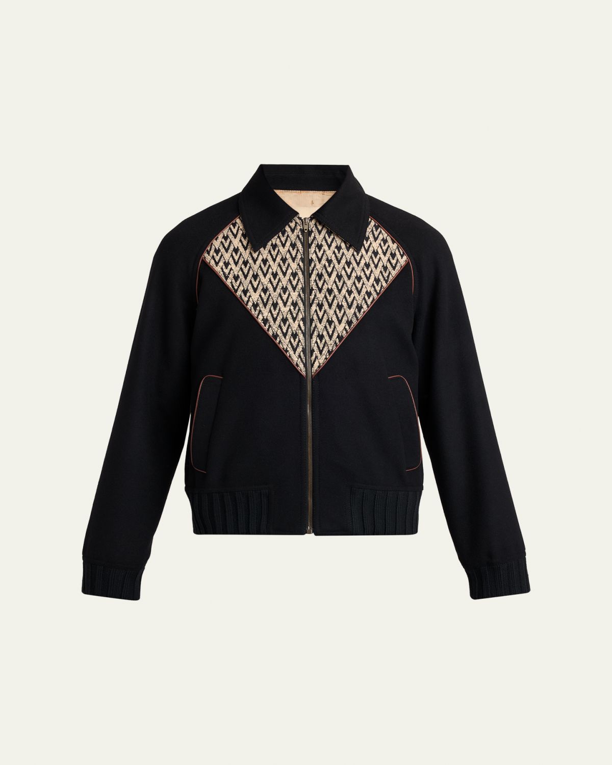 Valentino Garavani Men's Jacquard Wool-Cashmere Bomber Jacket