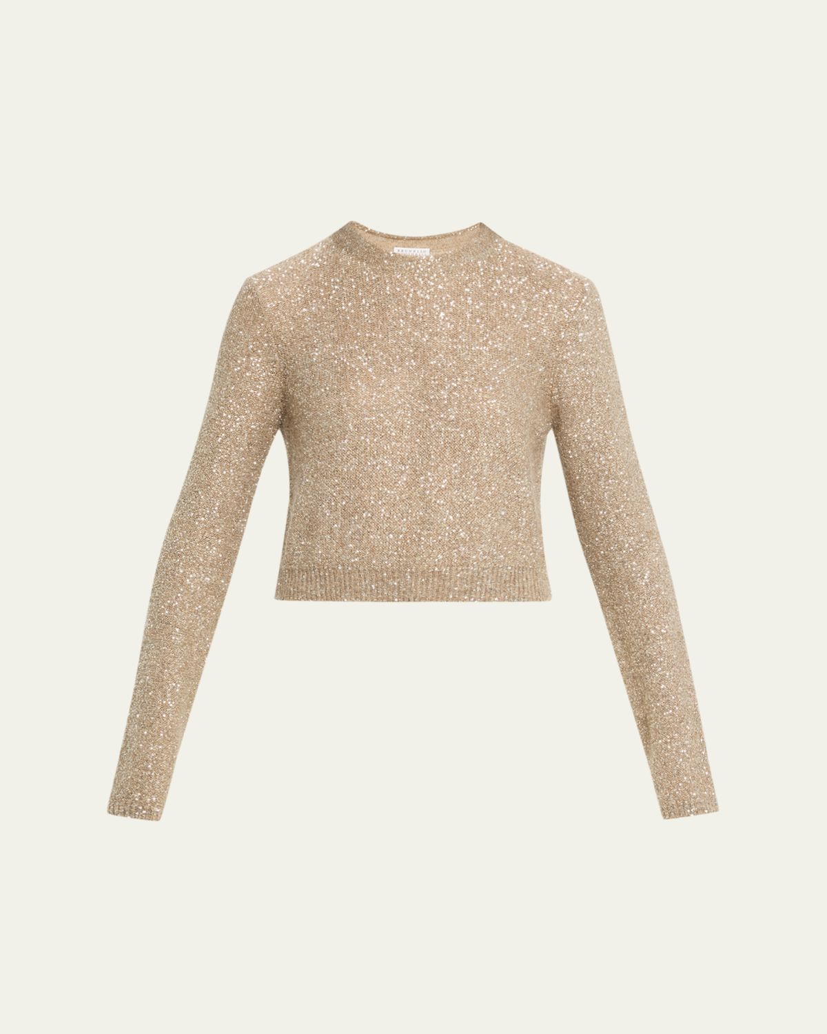 Brunello Cucinelli Wool Mohair Pailette Crewneck Sweater