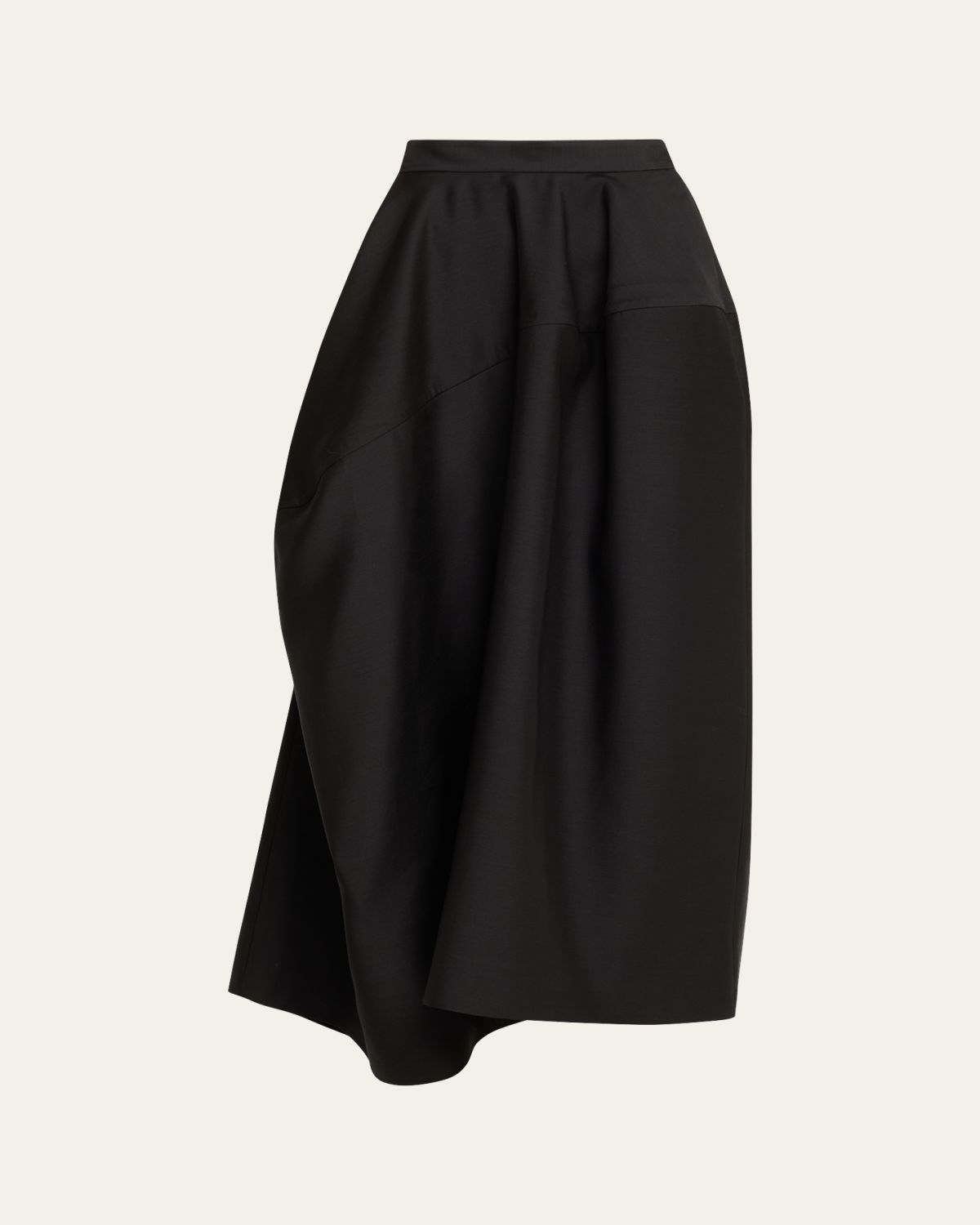 Heirlome Karla Asymmetric Silk-Wool Faille Ankle Skirt