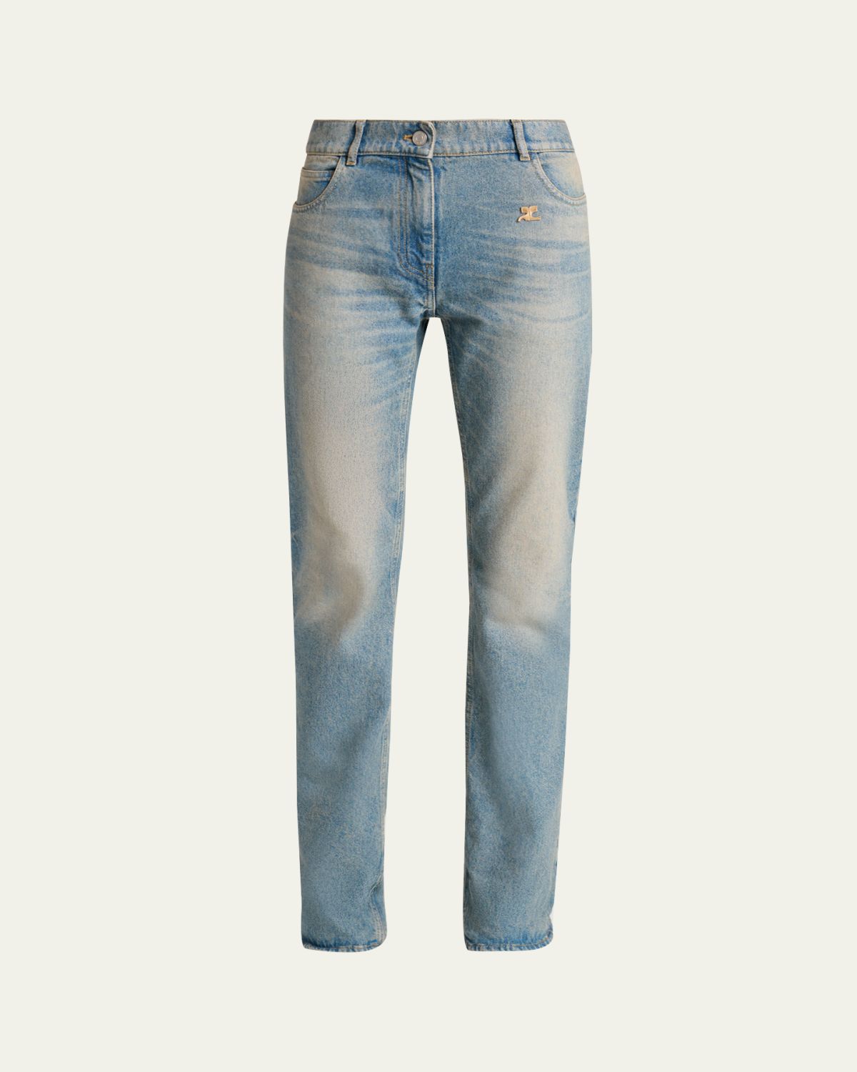 Courreges Mid-Rise Slim-Leg Jeans