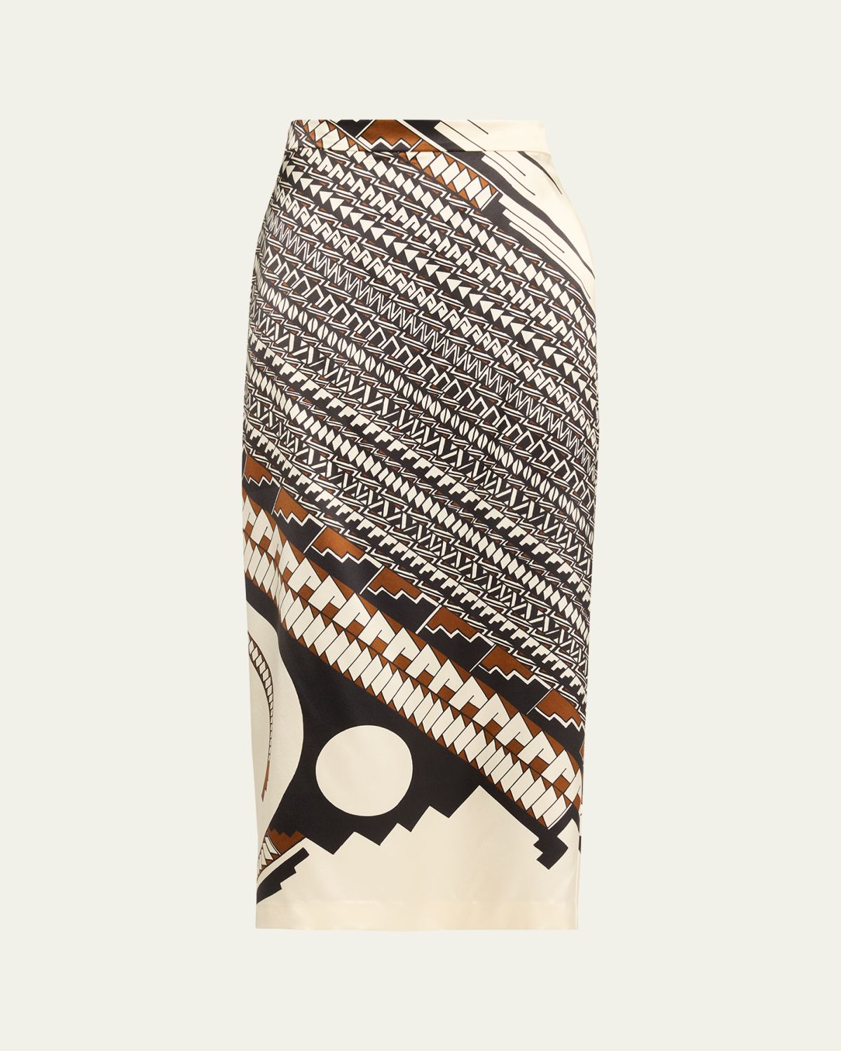 Heirlome x Alex Jurado Lexi Geometric Silk Midi Skirt