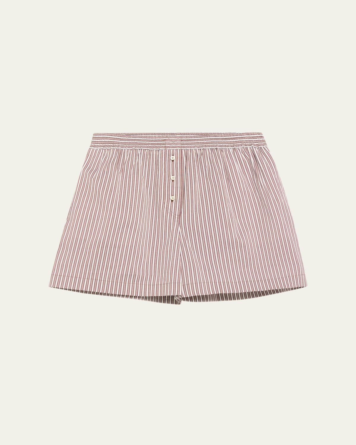 Brunello Cucinelli Striped Crispy Cotton-Silk Pajama Shorts