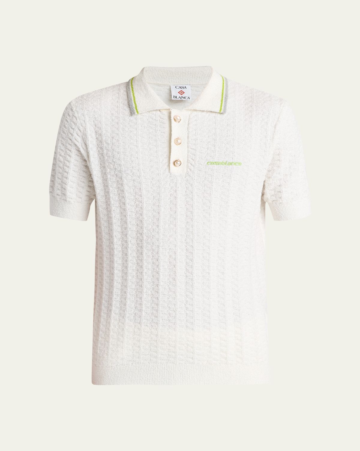 CASABLANCA Men 's Boucle Cotton-Blend Polo Shirt