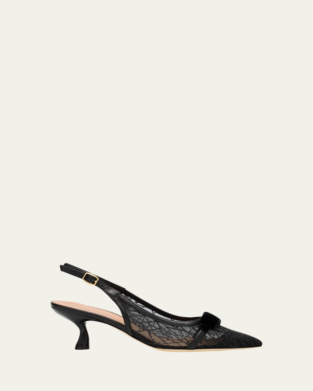 Malone Souliers Jama 45mm Glitter Mesh Slingback Pumps