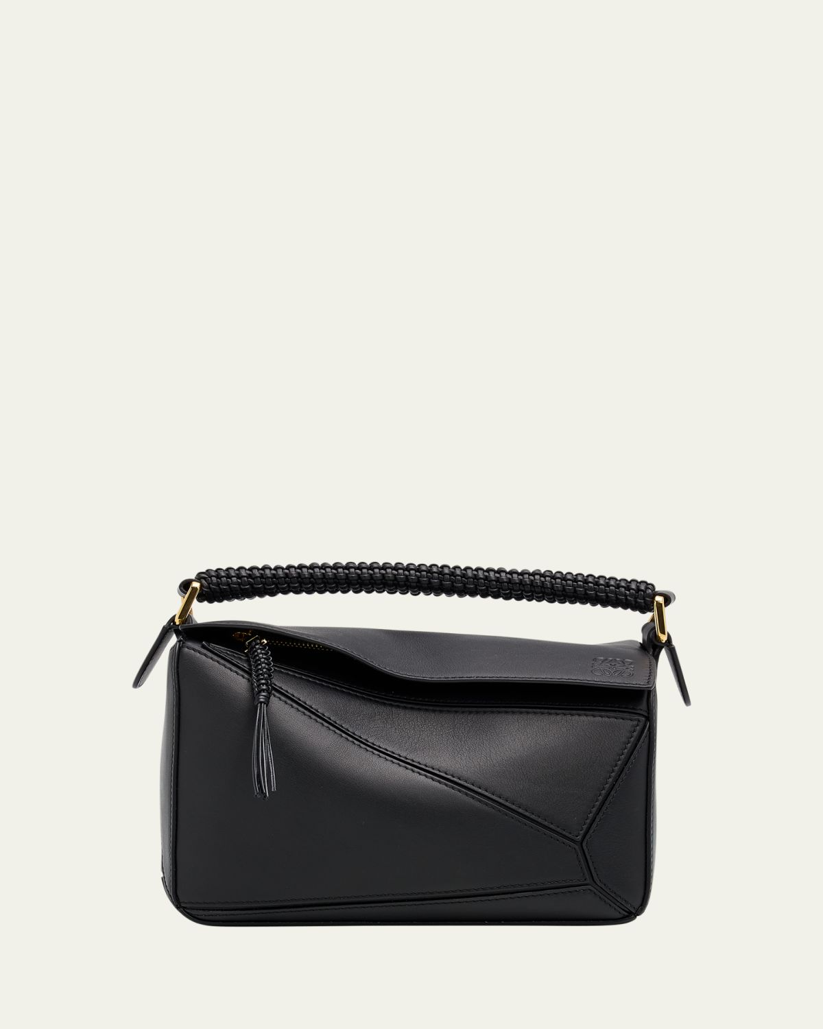 Loewe Puzzle Small Woven Top-Handle Bag in Leather
