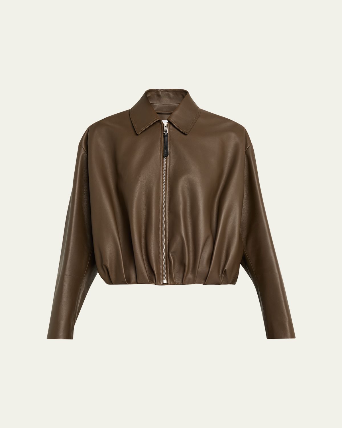 Loewe Leather Draped Bomber Jacket