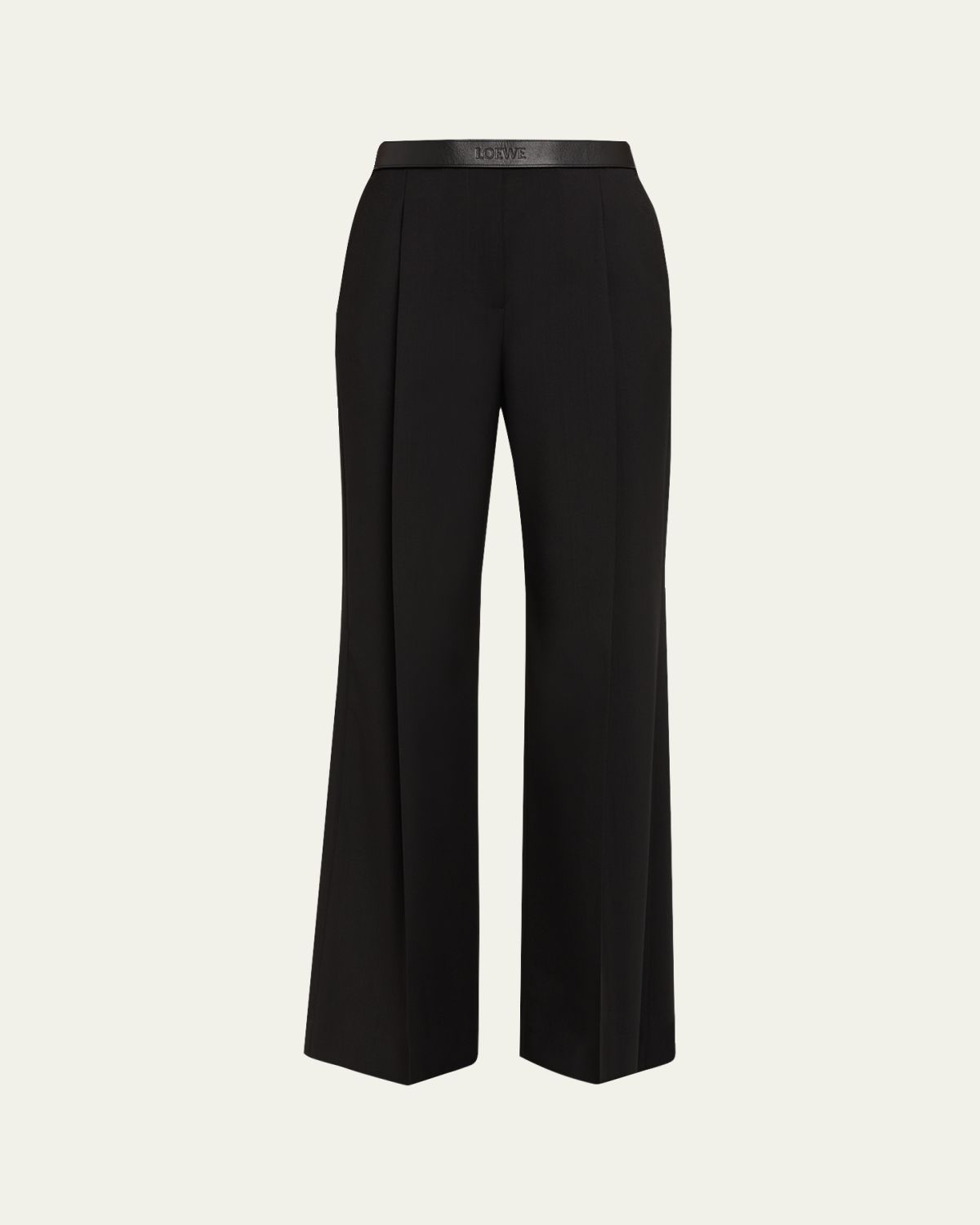 Loewe Leather Logo-Band Straight-Leg Tailored Trousers