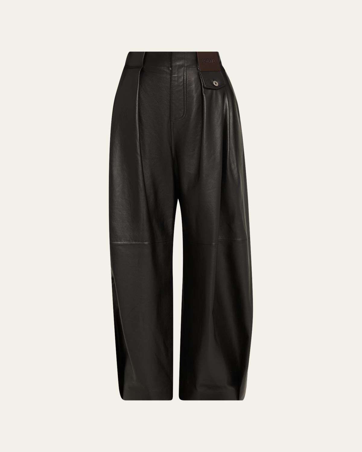Loewe Pleated Leather Trousers